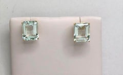 Large Aquamarine Stud Earrings