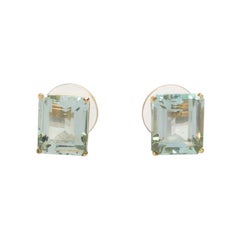Large Aquamarine Stud Earrings