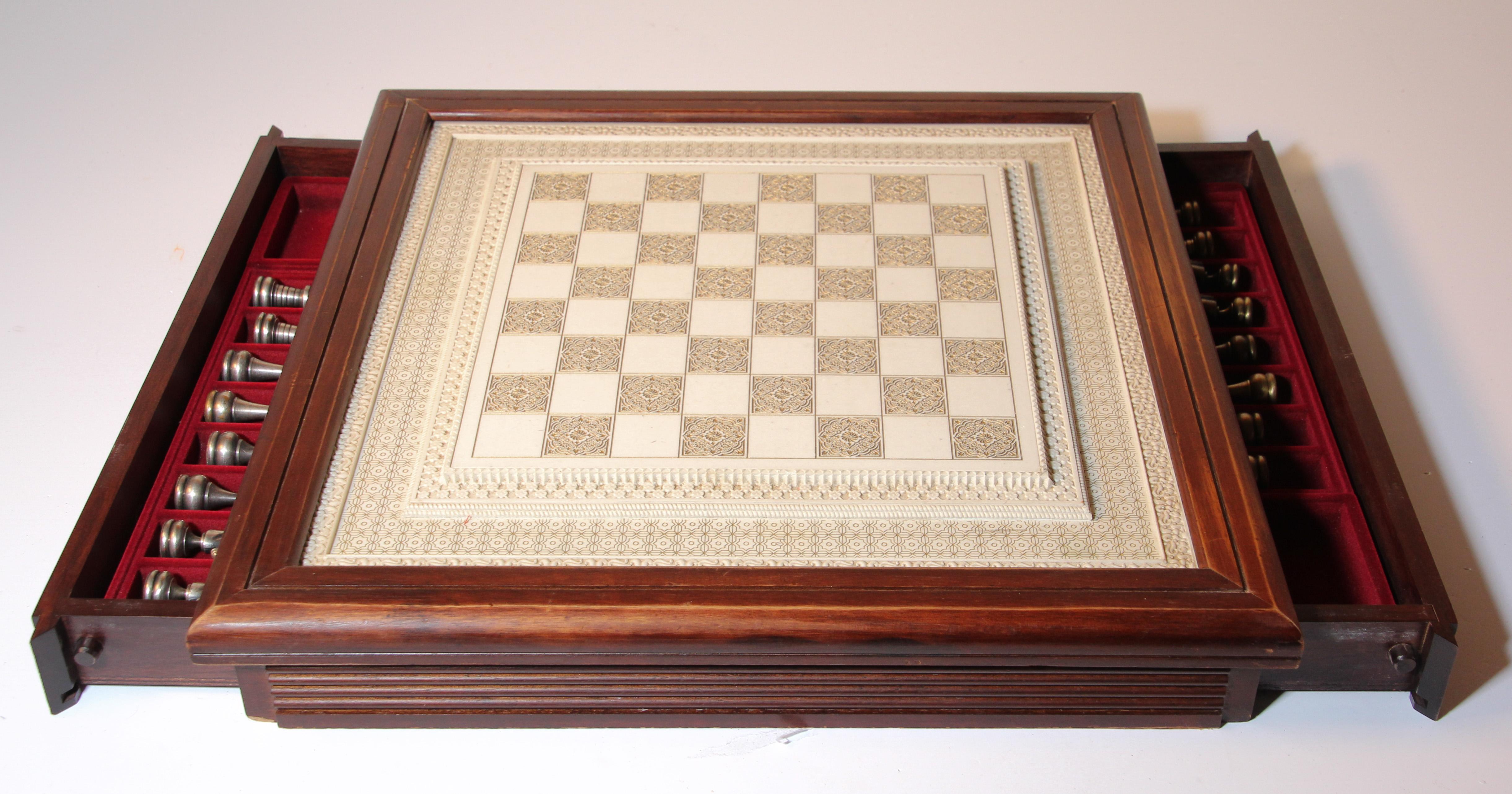Large Arabesque Carved Firenze Florence Italian Game Chess 3
