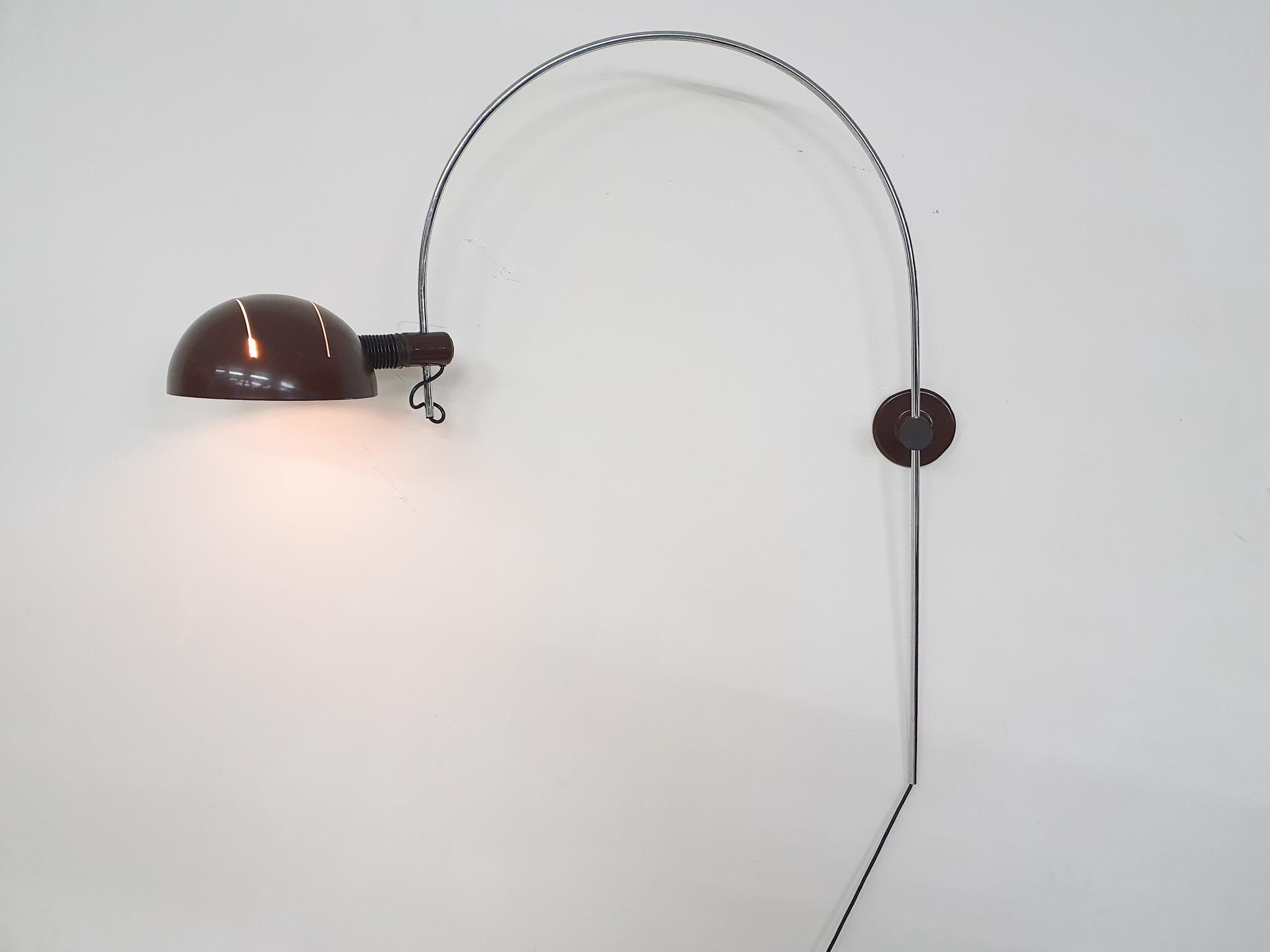 Mid-Century Modern Large Arc Wall Light, by BIS Lighting Sappemeer, the Netherlands, 1950's For Sale