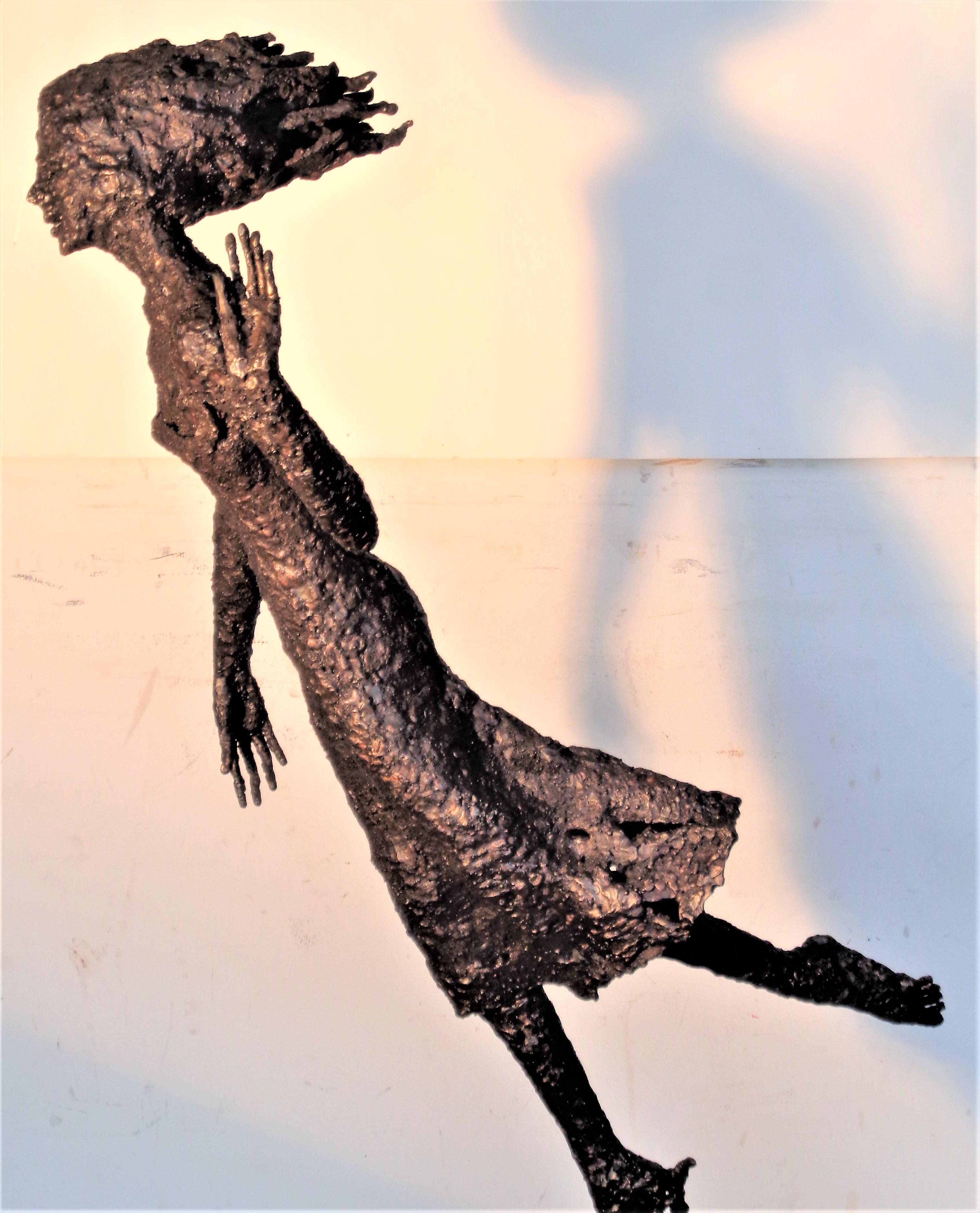 Arc Welded Steel Sculpture Running Woman, Bud Hambleton 1970's 7