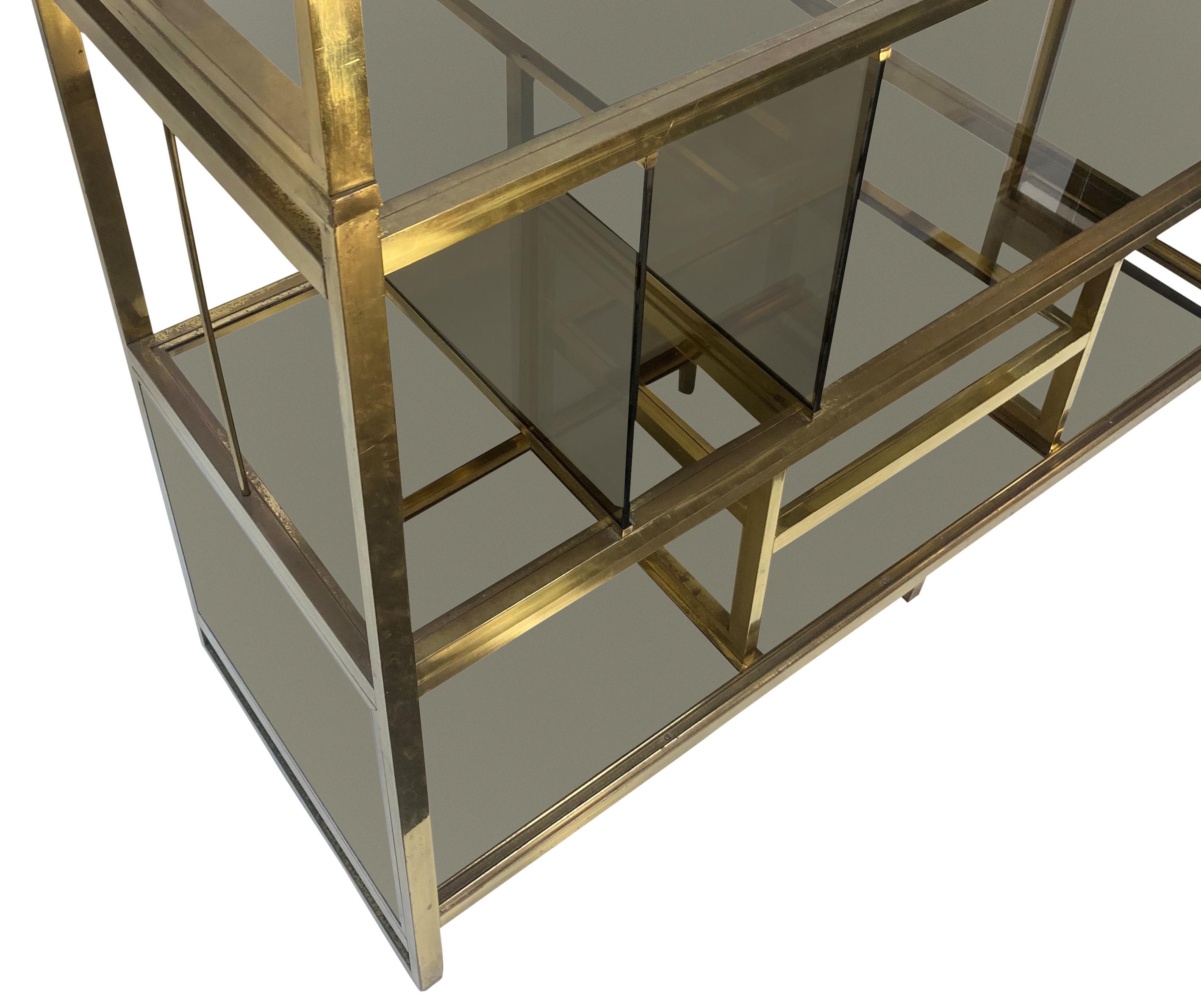 Italian Large Arcangeli & Serantoni Brass Etagere For Sale