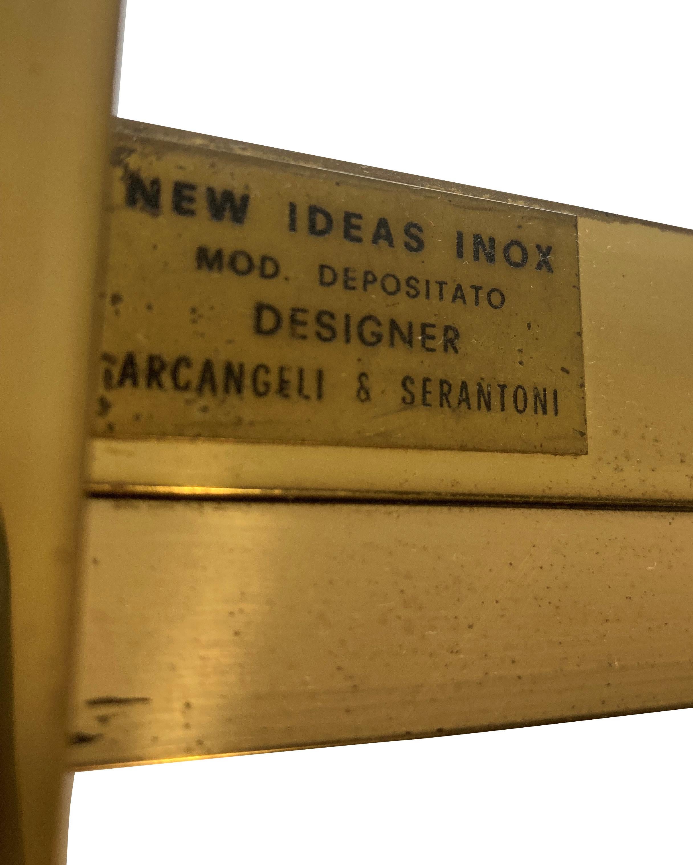 Late 20th Century Large Arcangeli & Serantoni Brass Etagere For Sale