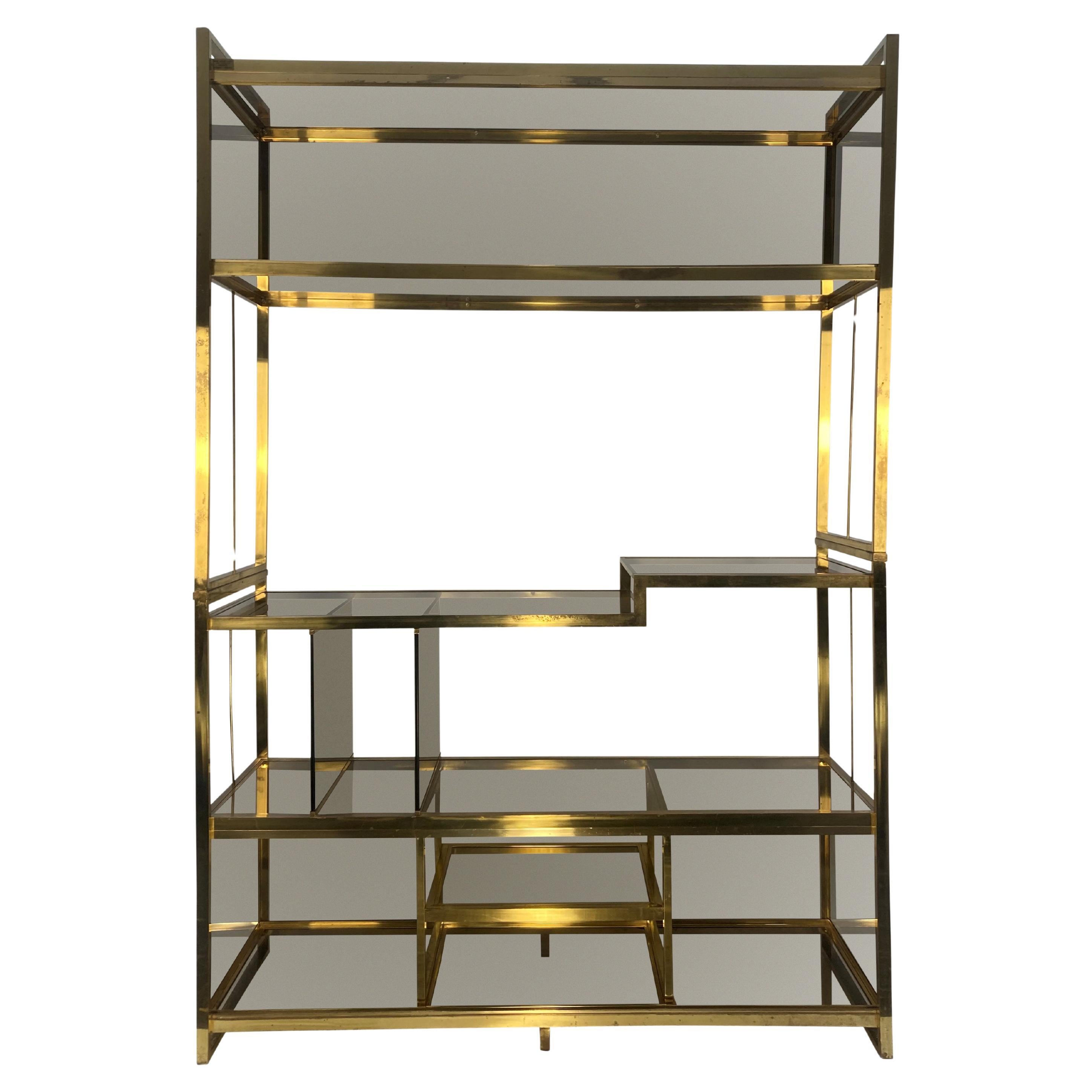 Large Arcangeli & Serantoni Brass Etagere For Sale