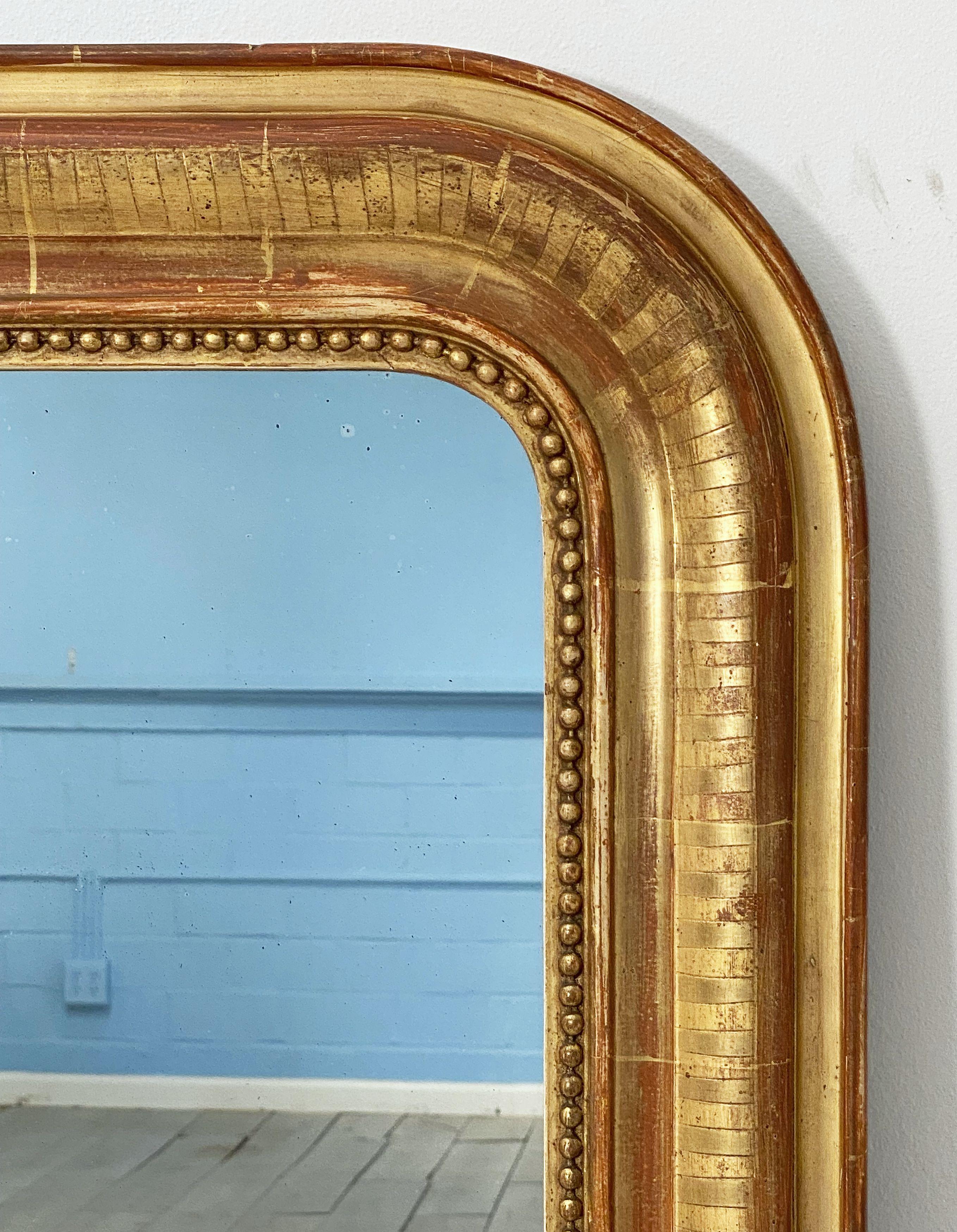 Large Arch Top Gilt Louis Philippe Mirror from France (H 50 5/8 x W 37 1/4) 4
