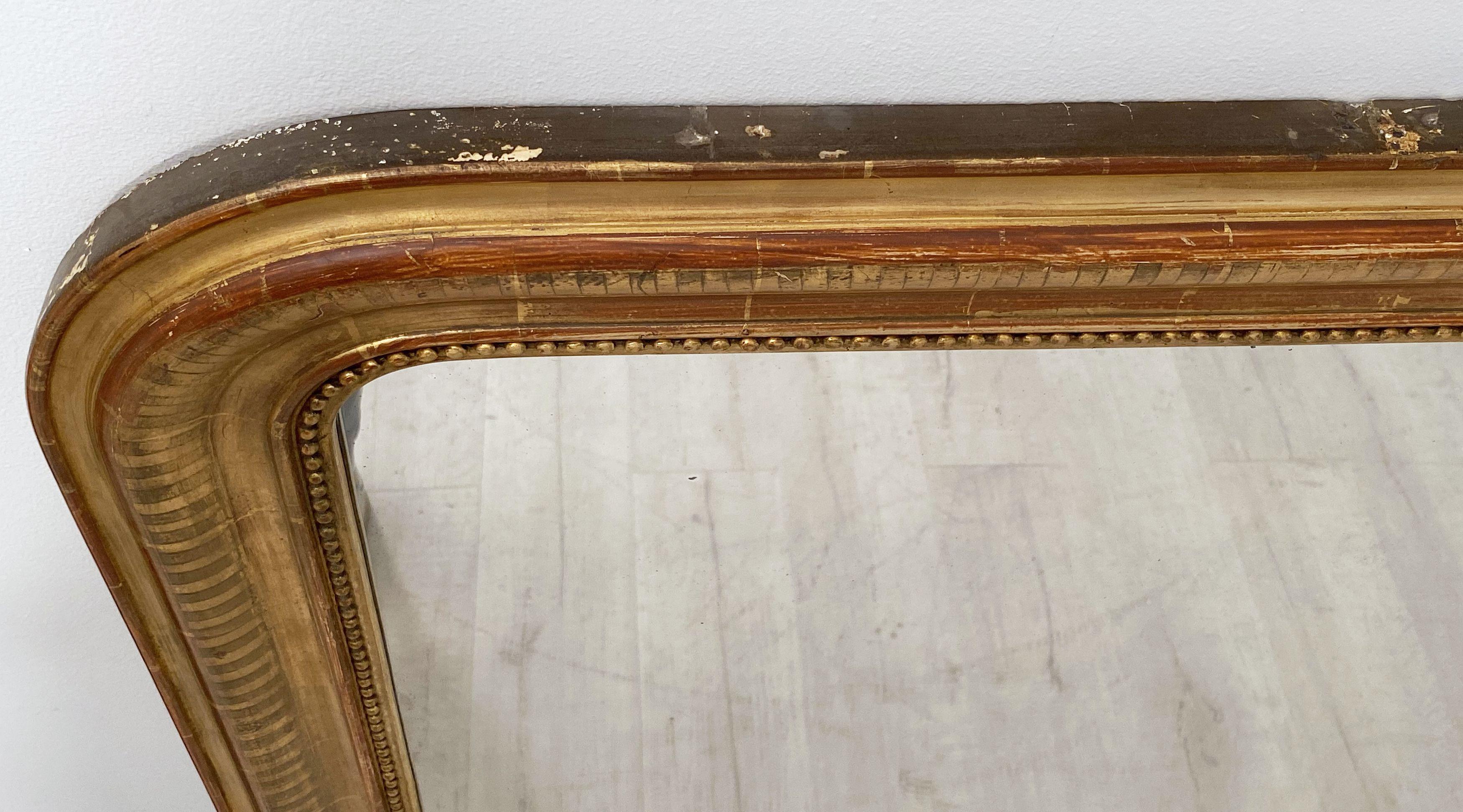Large Arch Top Gilt Louis Philippe Mirror from France (H 50 5/8 x W 37 1/4) 5