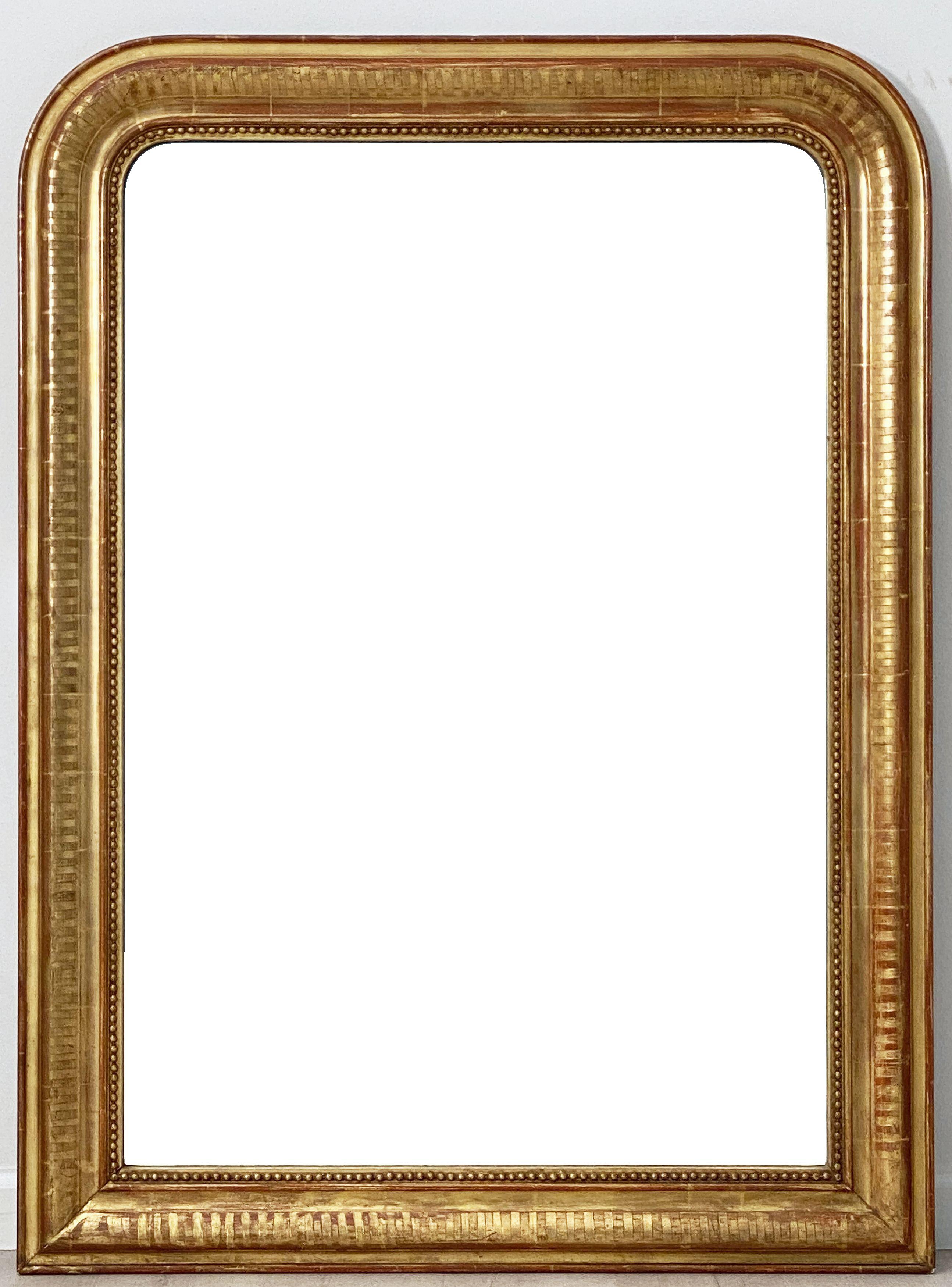 Large Arch Top Gilt Louis Philippe Mirror from France (H 50 5/8 x W 37 1/4) 9