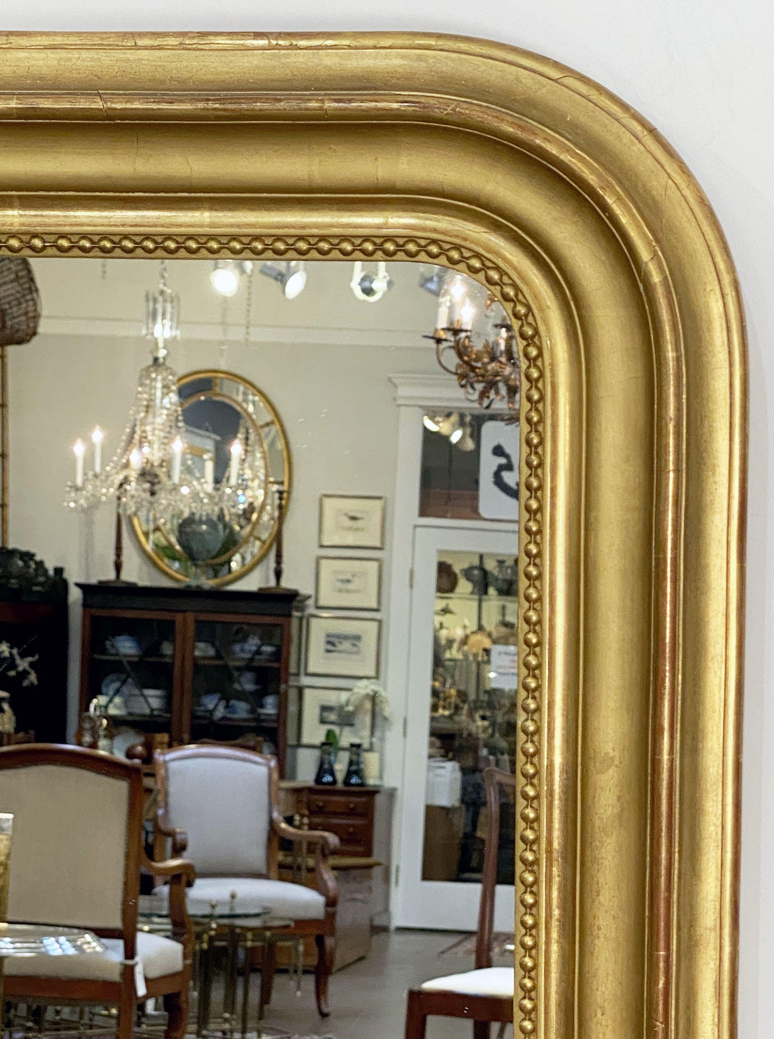 Large Arch Top Gilt Louis Philippe Mirror from France (H 52 x W 43 1/2) 5