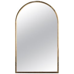 Large Arched Brass Mirror, France, circa 1930