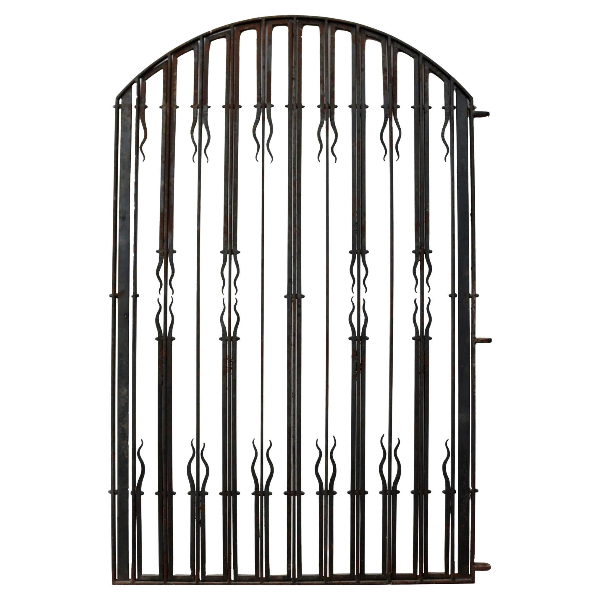 Large Arched Garden Gate in Wrought Iron For Sale