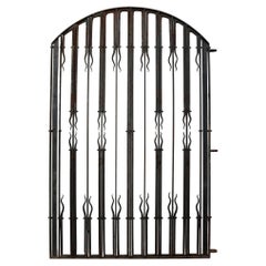 Vintage Large Arched Garden Gate in Wrought Iron