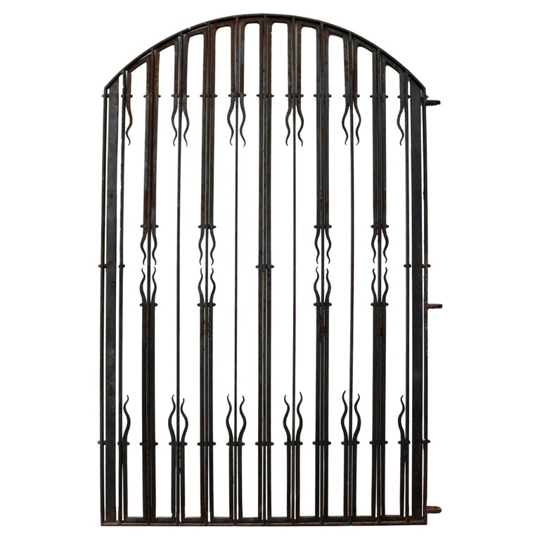 Large Arched Garden Gate in Wrought Iron For Sale at 1stDibs
