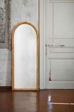 Large Arched Mirror In Bamboo
