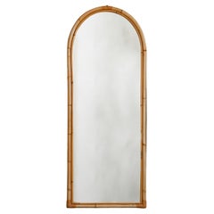 Large Arched Mirror In Bamboo