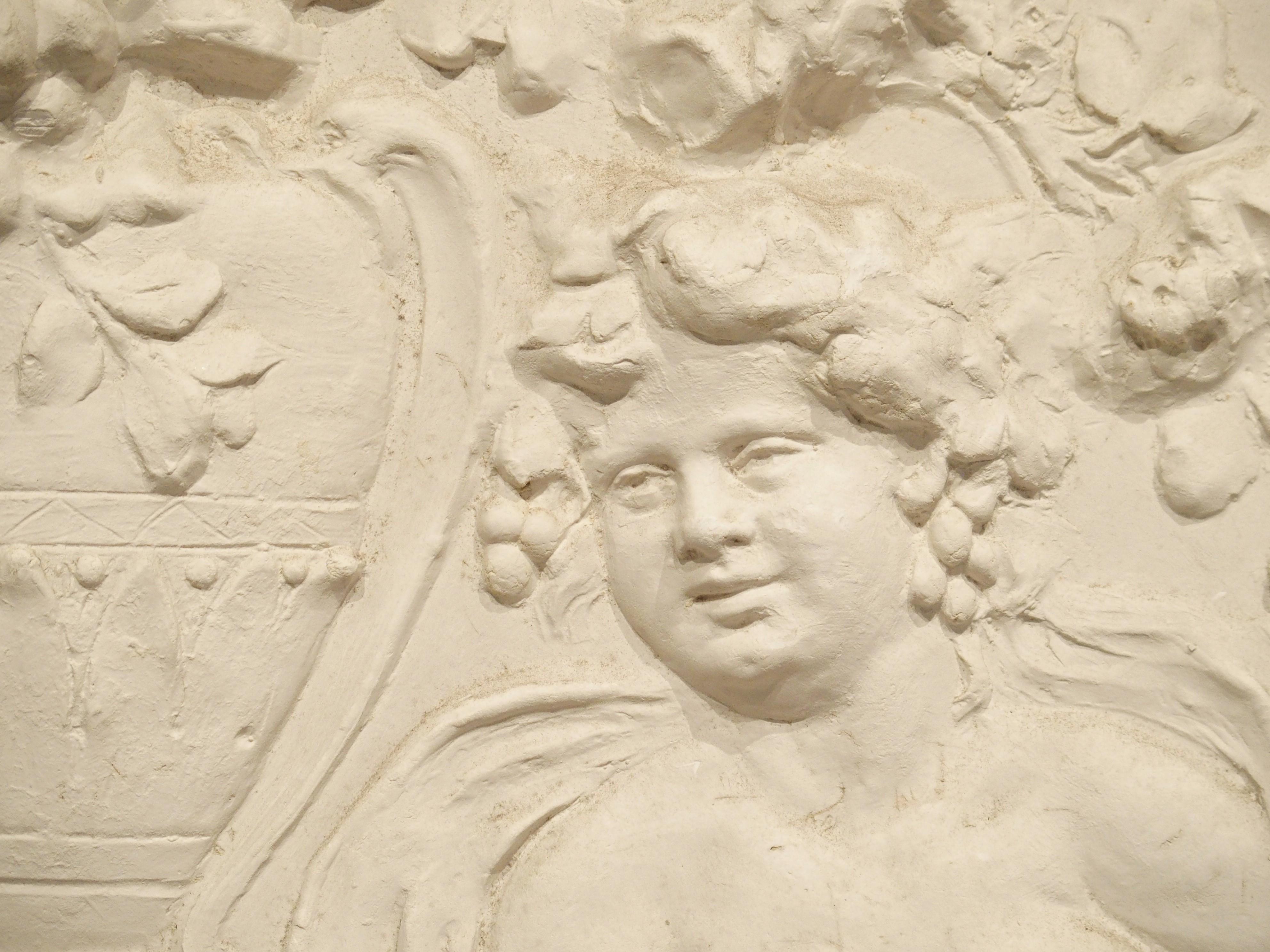 Large Arched Plaster Bas Relief Overdoor from France 2