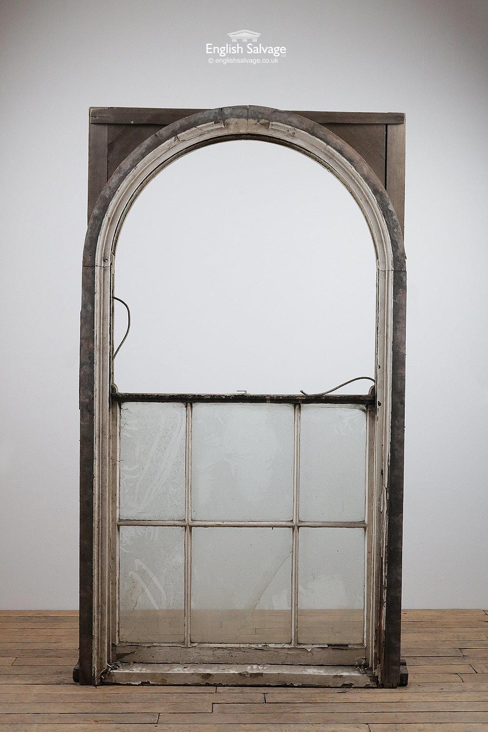 European Large Arched Sash Window for Restoration, 20th Century For Sale