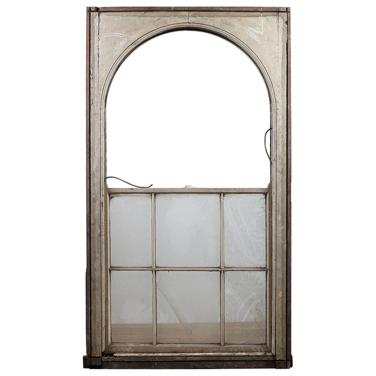 Large Arched Sash Window for Restoration, 20th Century For Sale