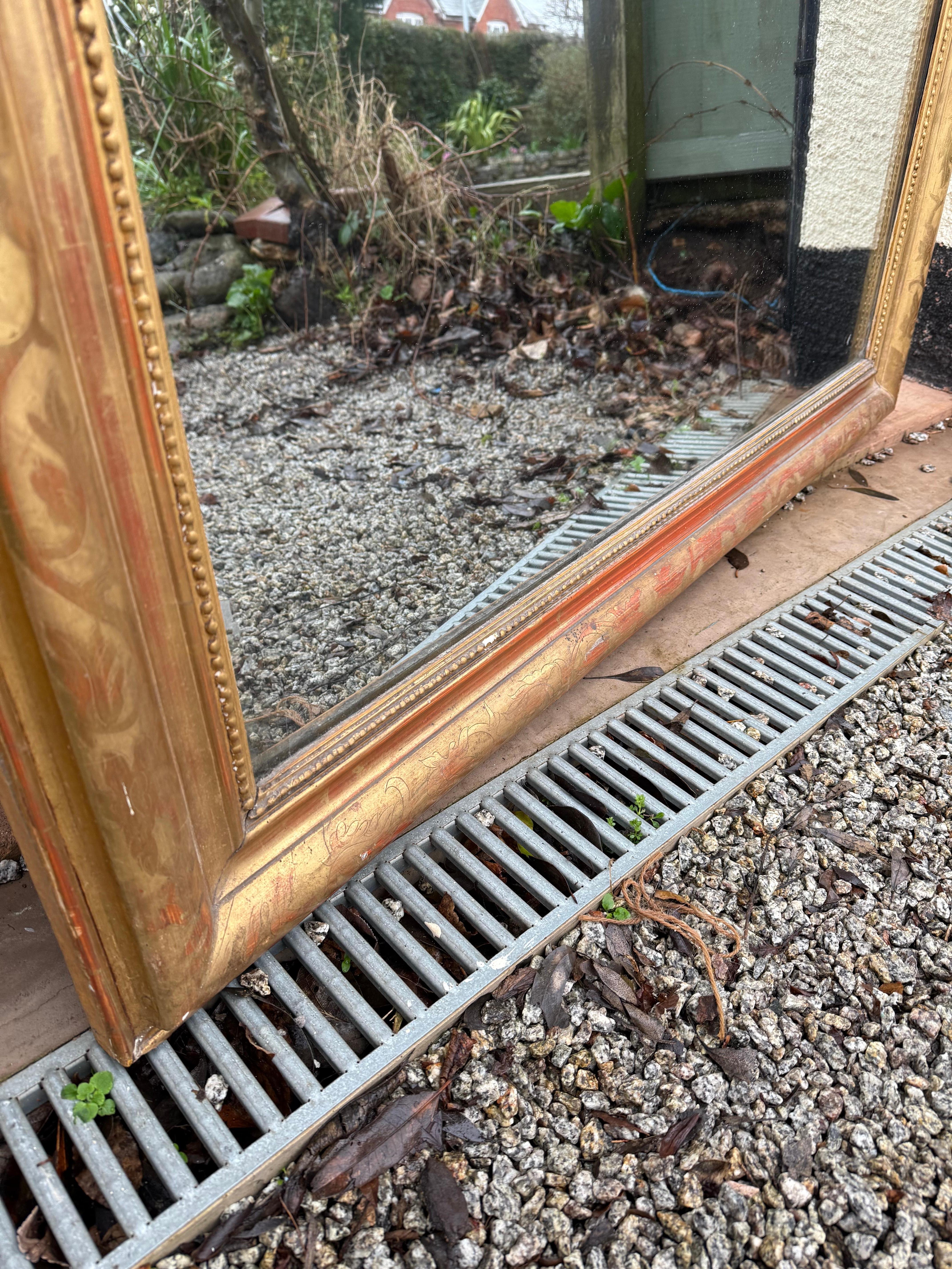 Large arched topped overmantle mirror For Sale 3