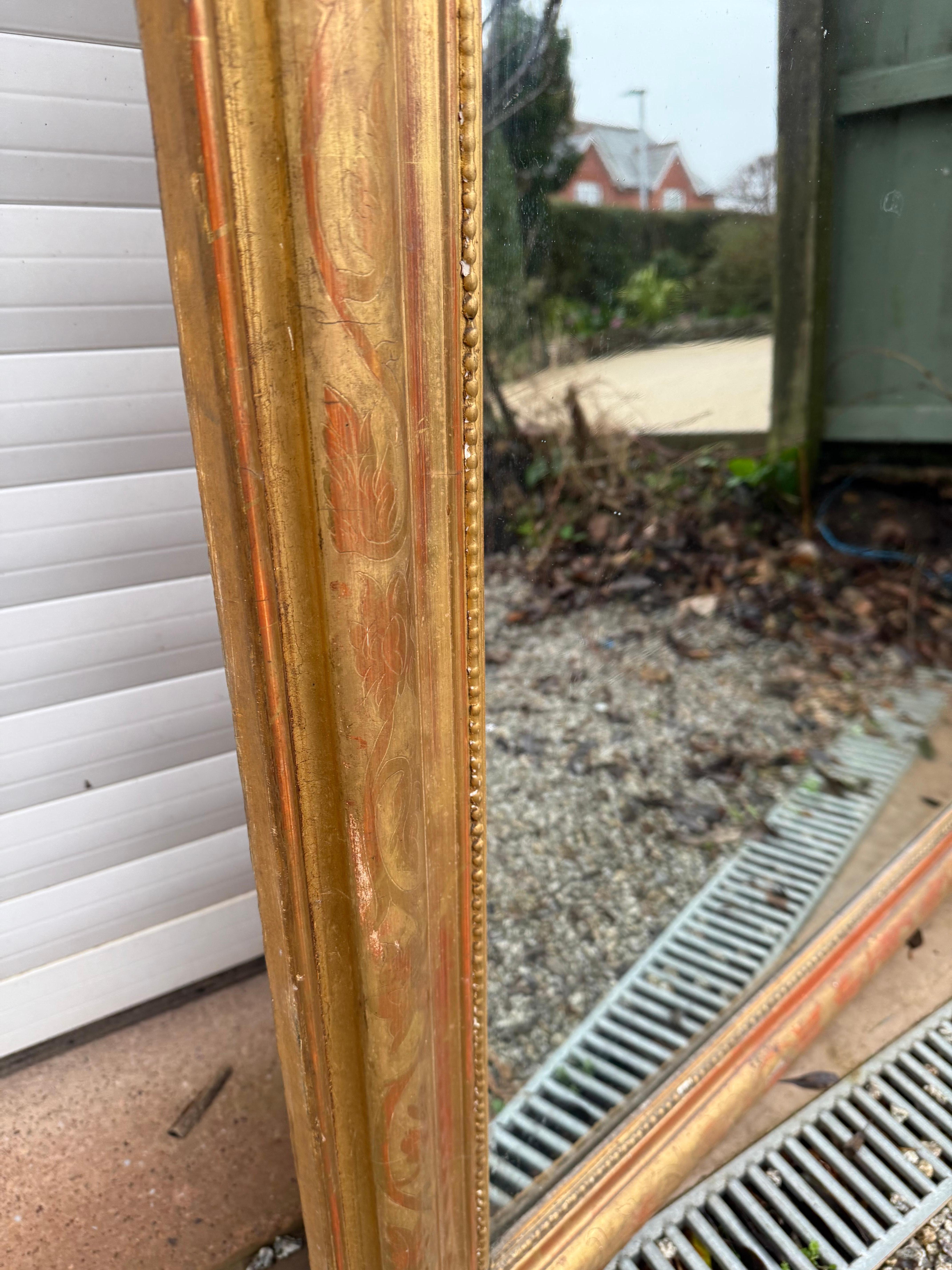 Large arched topped overmantle mirror For Sale 4