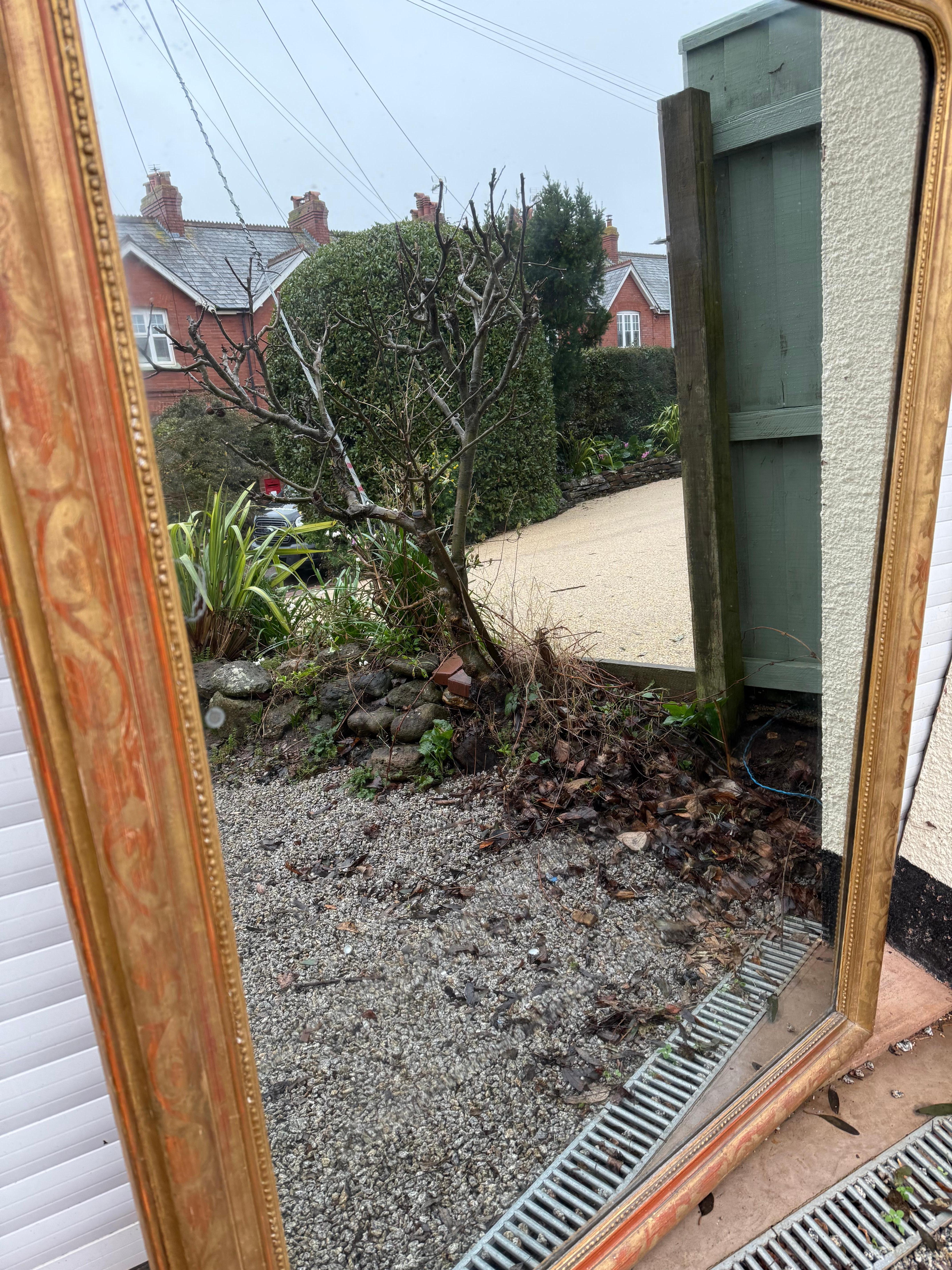 Large arched topped overmantle mirror For Sale 7