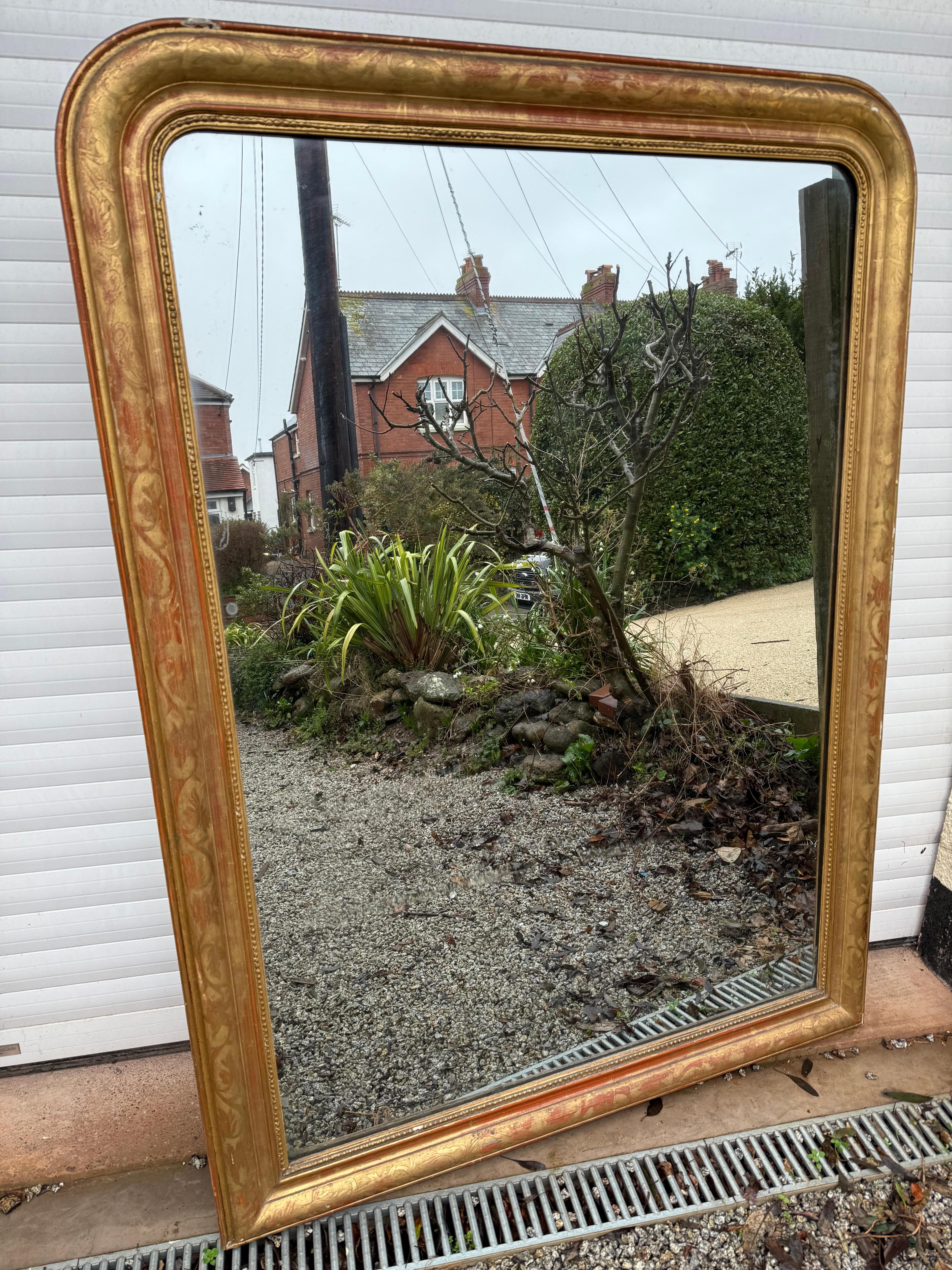 French circa 1860’s with original mirror and backboards 

Few minor blemishes to the mirror plate 

Height 65 inches or 165 cms  
Width 47.5 inches or 121 cms 