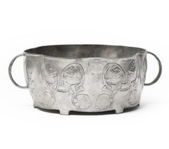 Large Archibald Knox Centerpiece tudric pewter handled dish