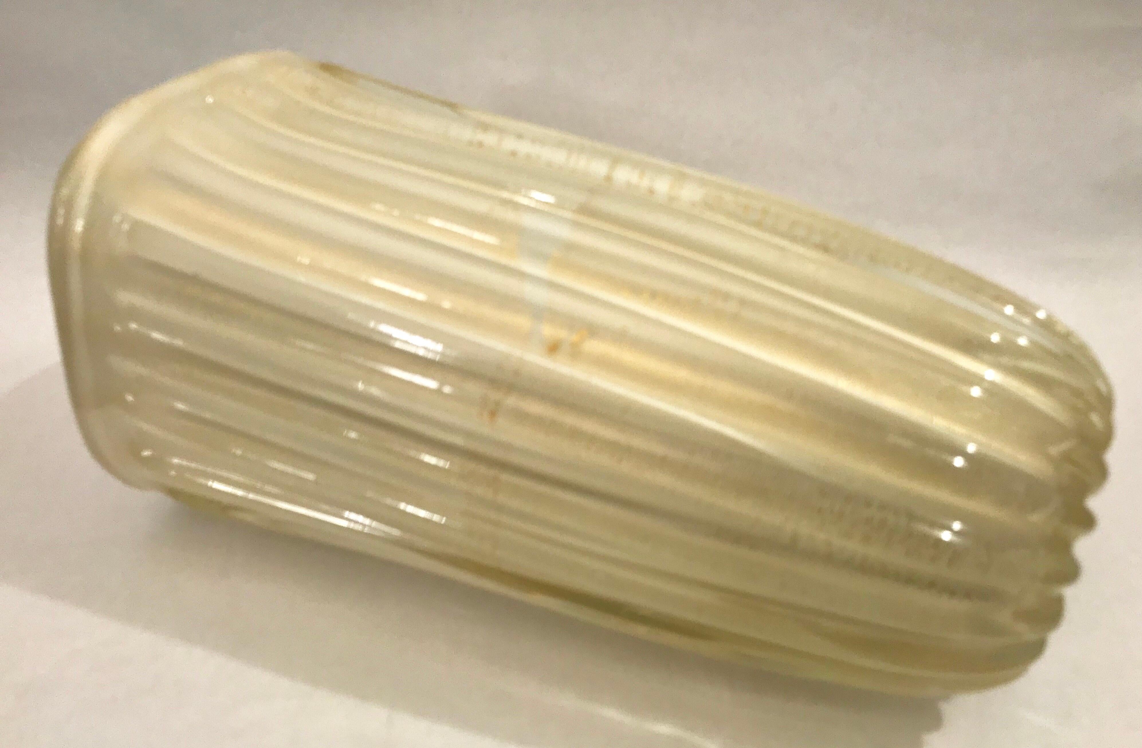 Large Archimede Seguso Ribbed Murano Art Glass Vase with Gold Foil For Sale 11
