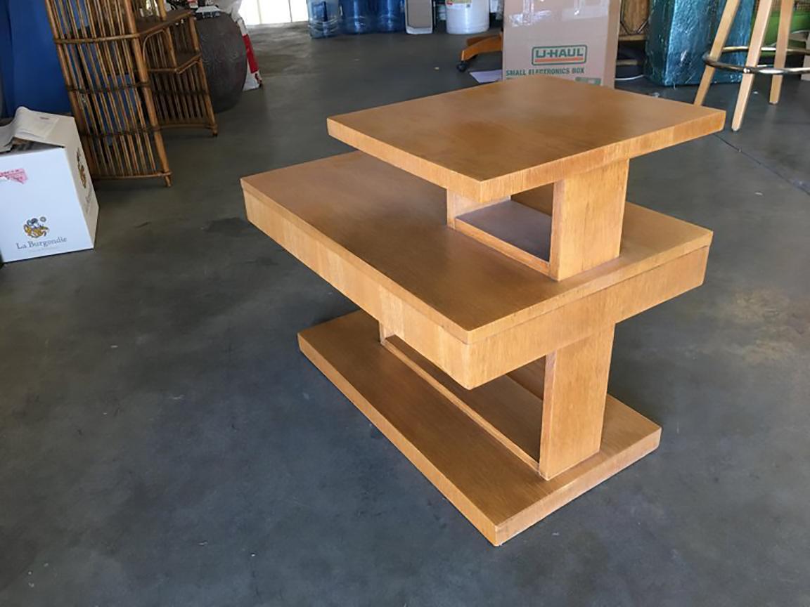 Mid-20th Century Large Architectonic Side Table with Bronze Pull by Lane For Sale