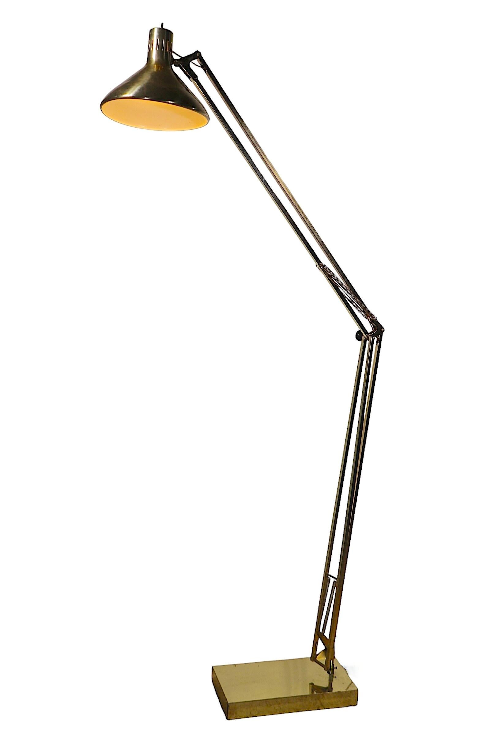 Large Architects Model Angle Poise Floor Lamp after Luxo c 1960's 7