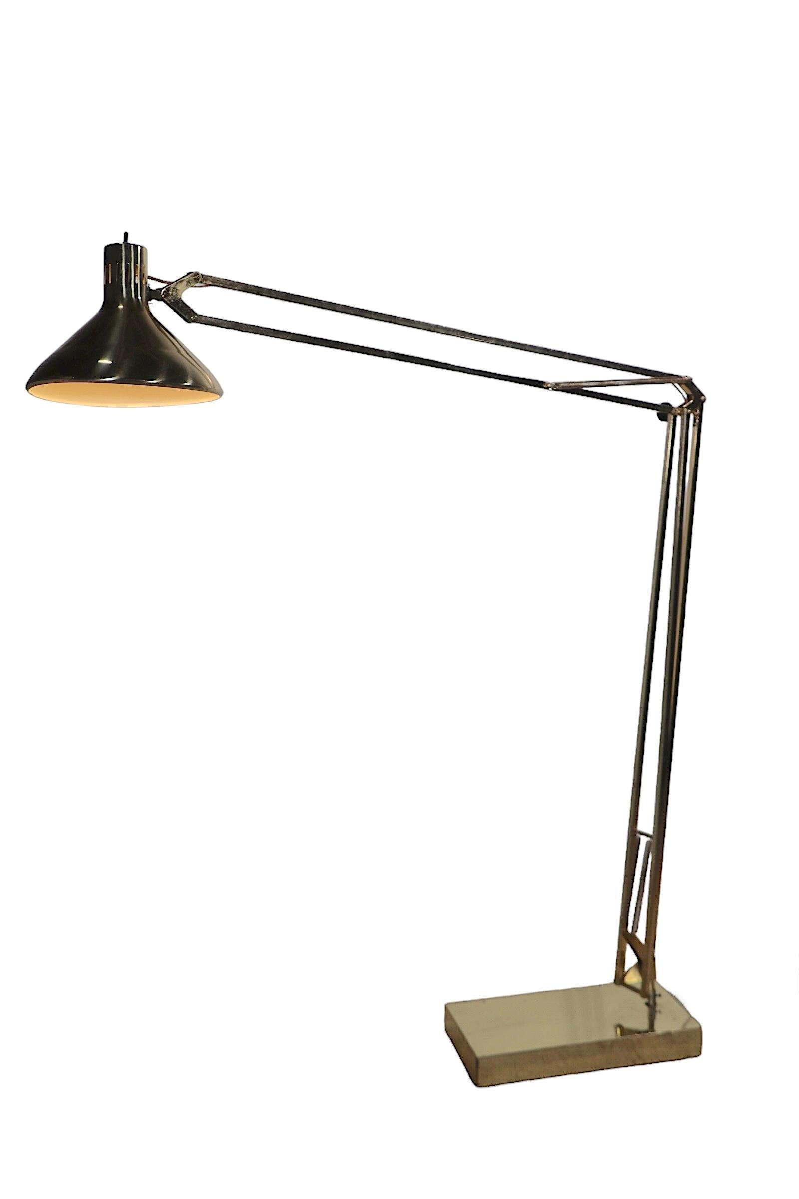 Large Architects Model Angle Poise Floor Lamp after Luxo c 1960's 8