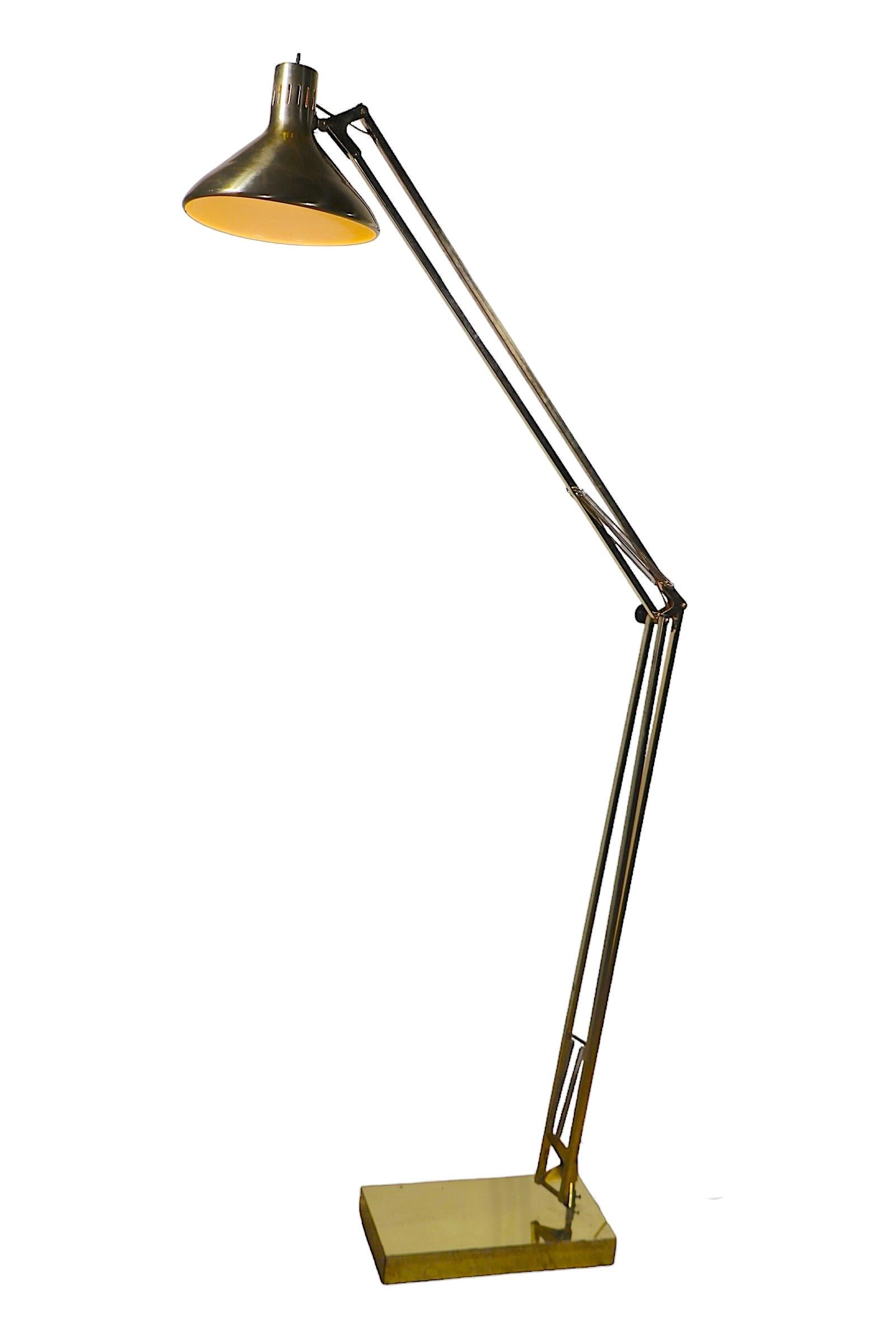 Large Architects Model Angle Poise Floor Lamp after Luxo c 1960's 10