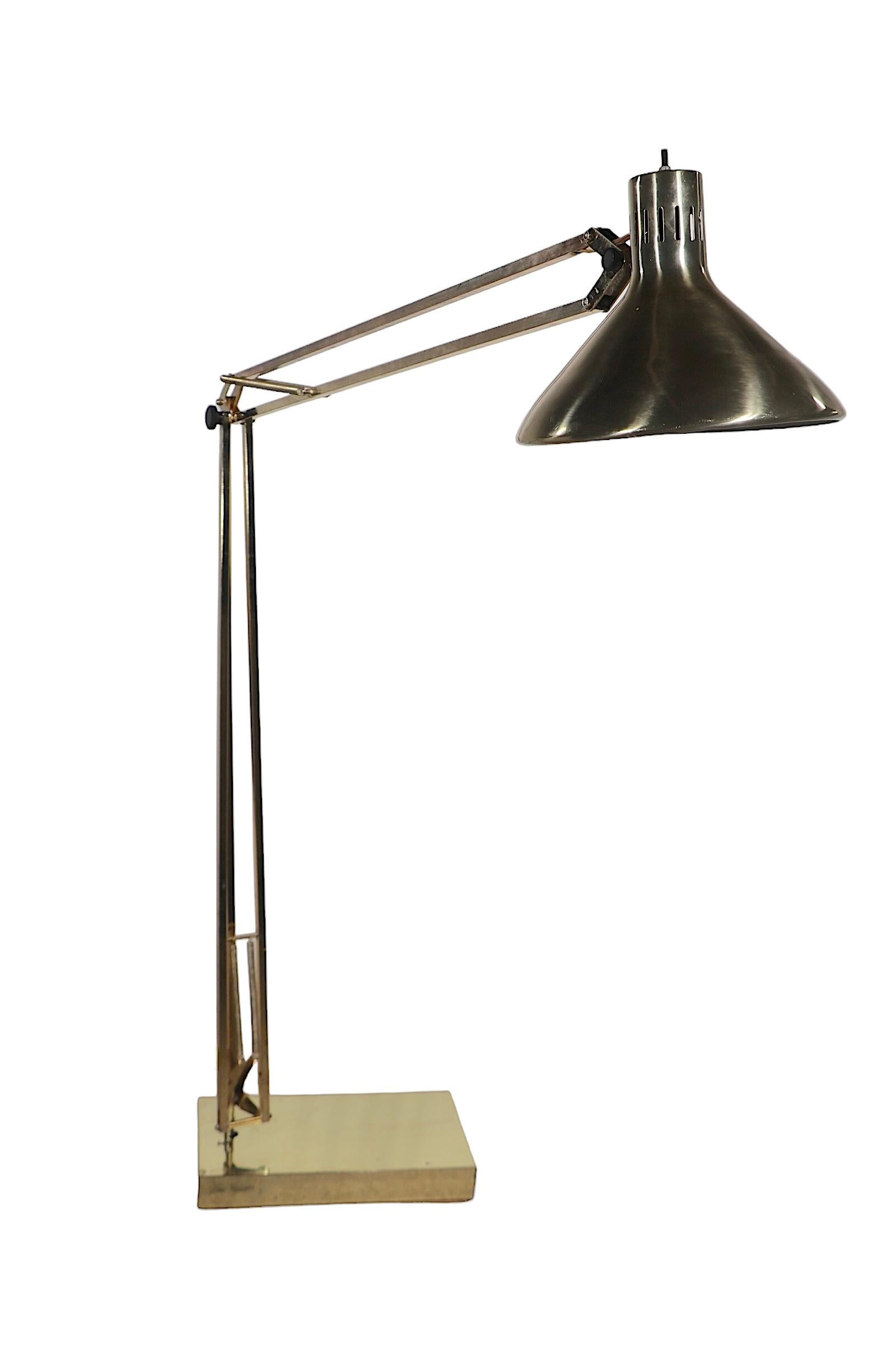 Large Architects Model Angle Poise Floor Lamp after Luxo c 1960's 11
