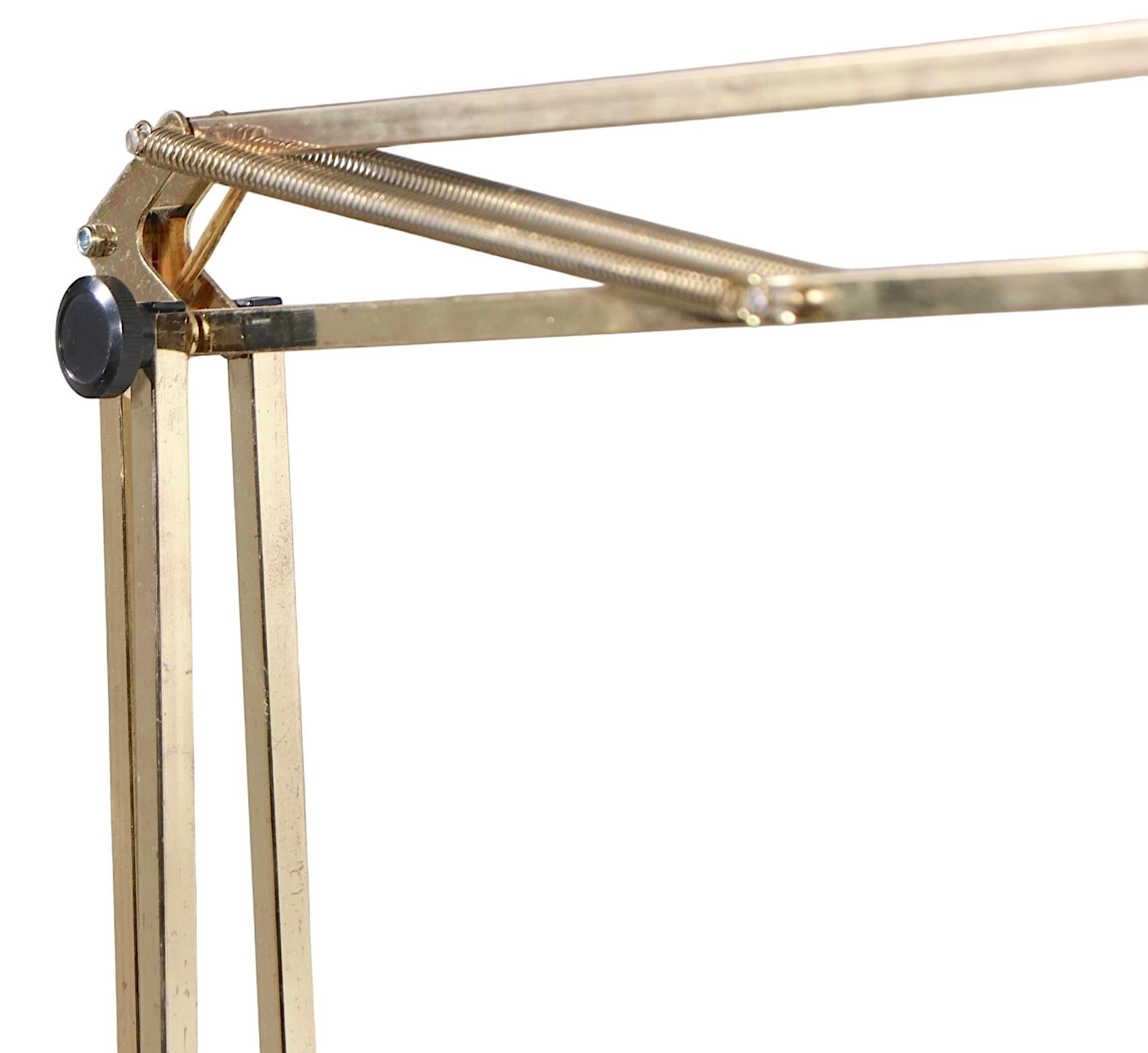 Brass Large Architects Model Angle Poise Floor Lamp after Luxo c 1960's