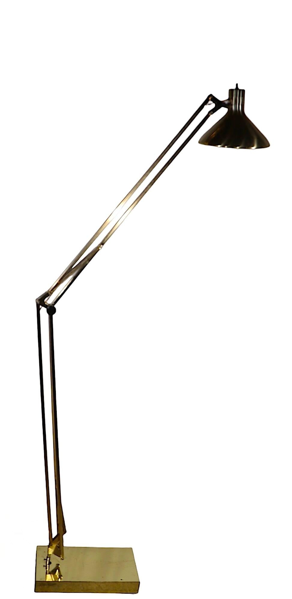Large Architects Model Angle Poise Floor Lamp after Luxo c 1960's 1