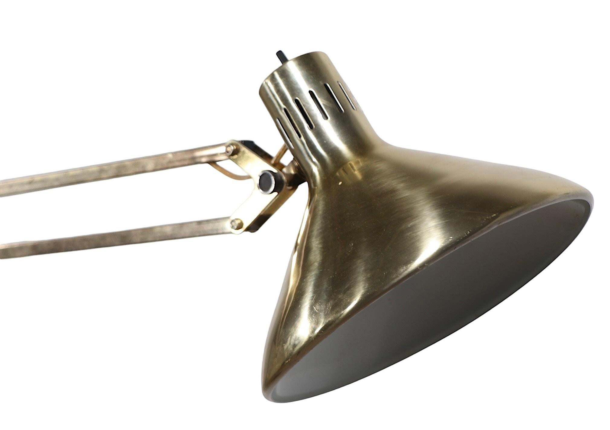 Large Architects Model Angle Poise Floor Lamp after Luxo c 1960's 2
