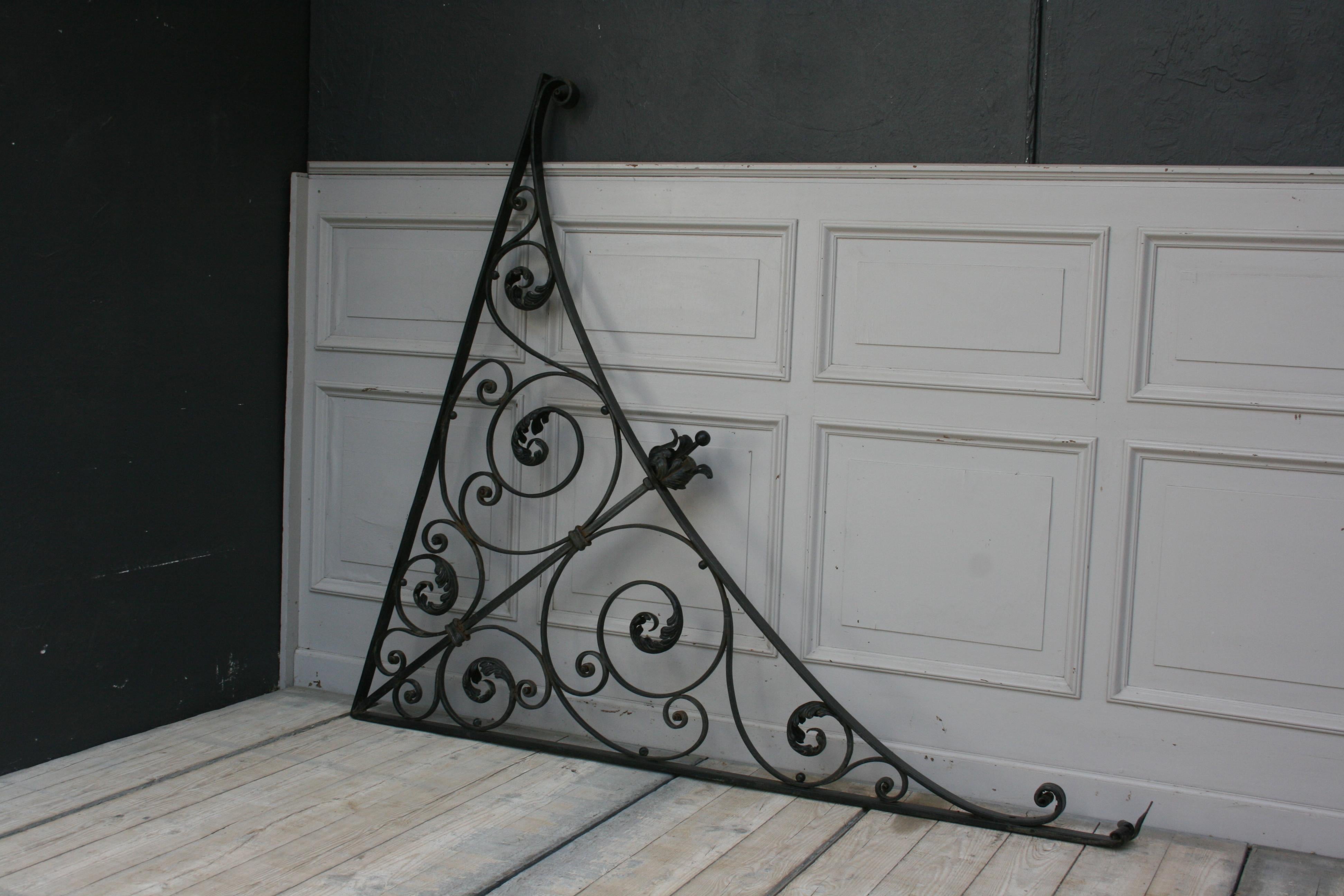 French Large Architectural Iron Bracket Roof Rack, France, circa 1900