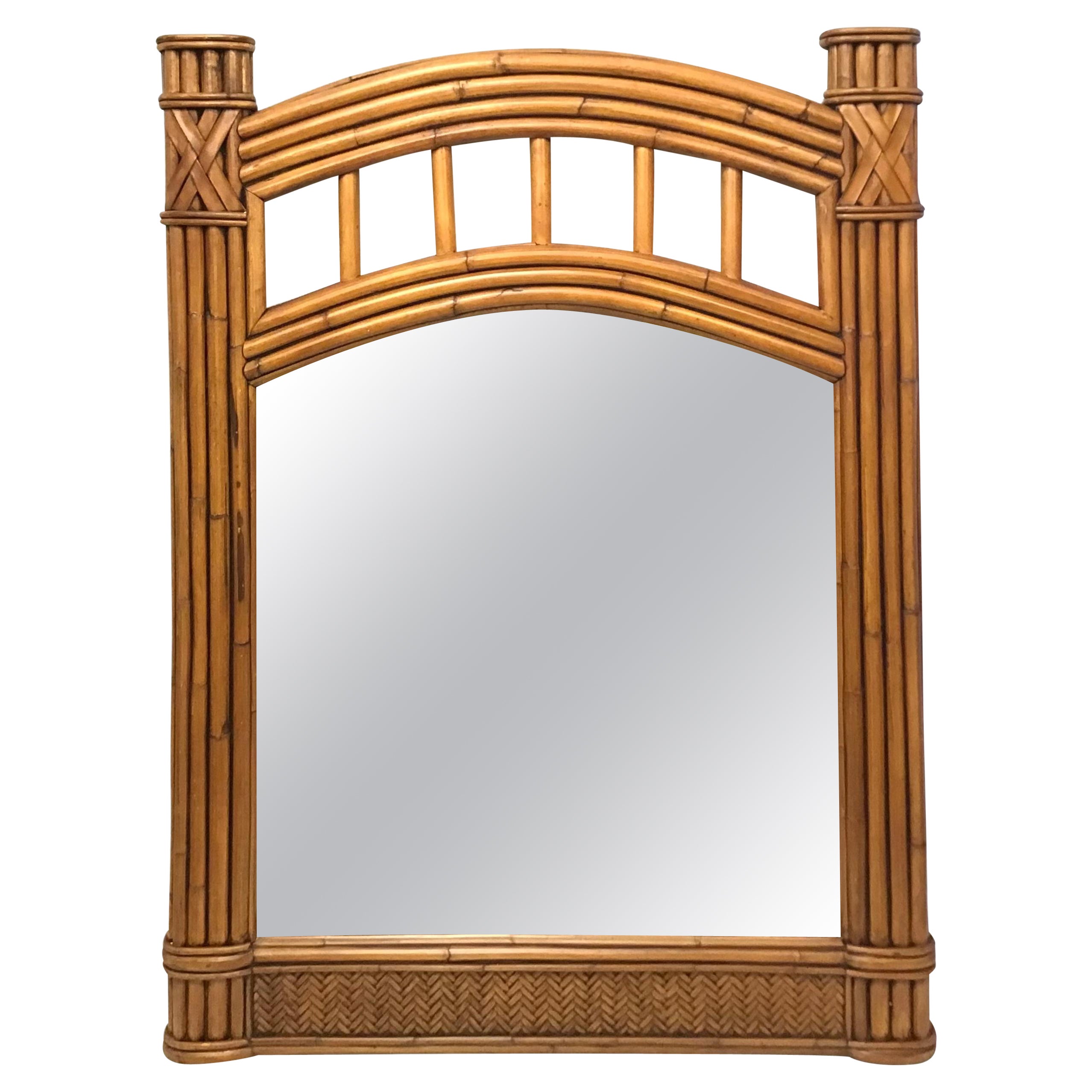 Grand miroir architectural en bambou