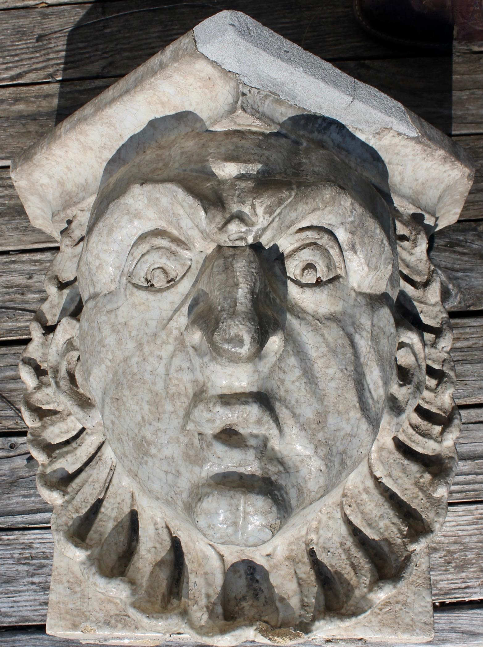 Mascaron Ceramic Gargoyle from Westside Manhattan Building 1