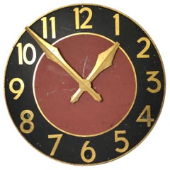 Large Architectural Clock Face with Gilt Numbers and Hands