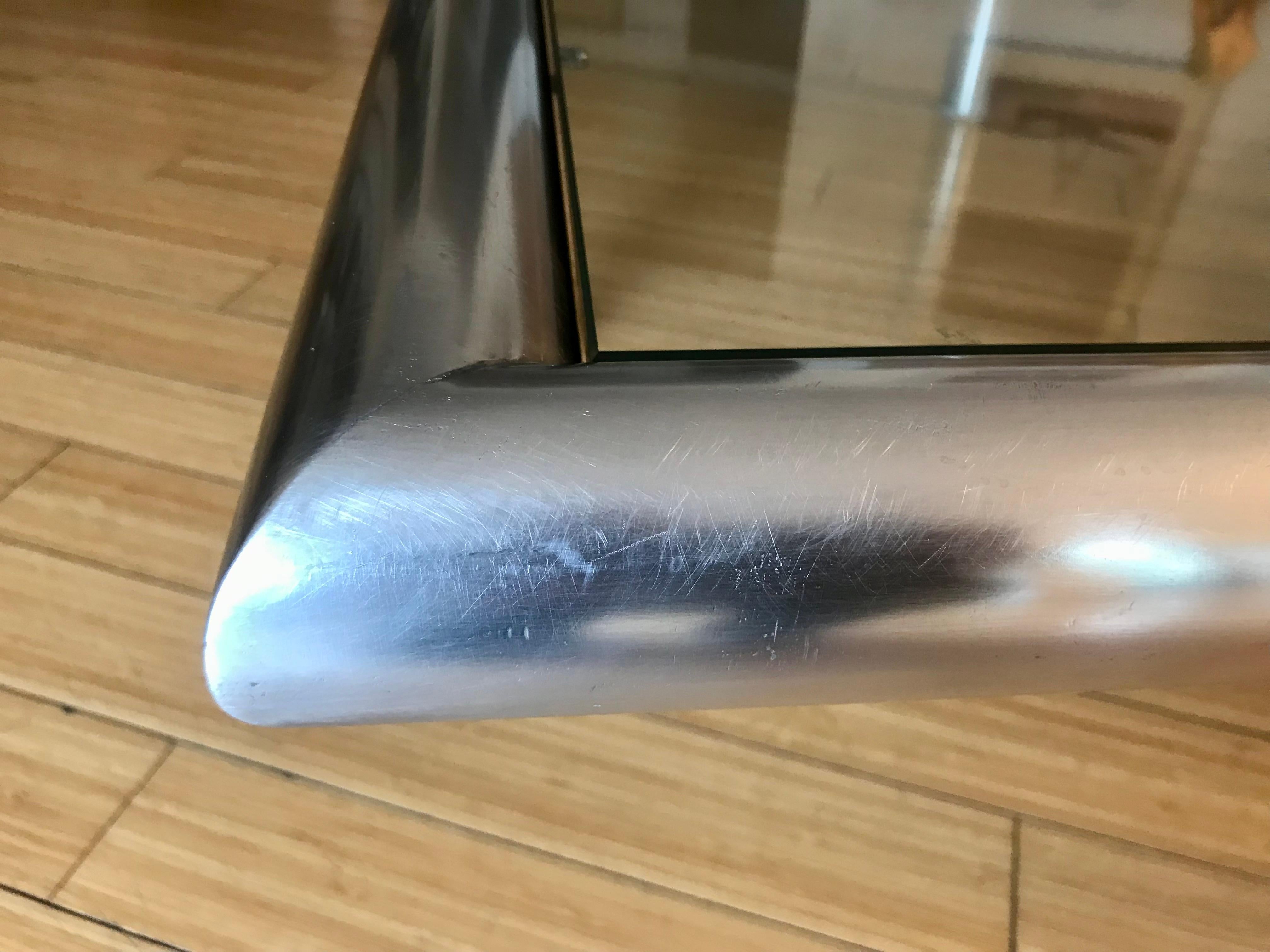 Aluminum Large Architectural Coffee Table John Mascheroni