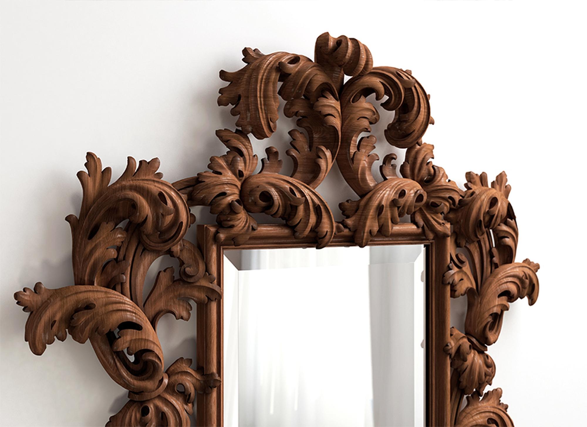 carved wooden mirror frame