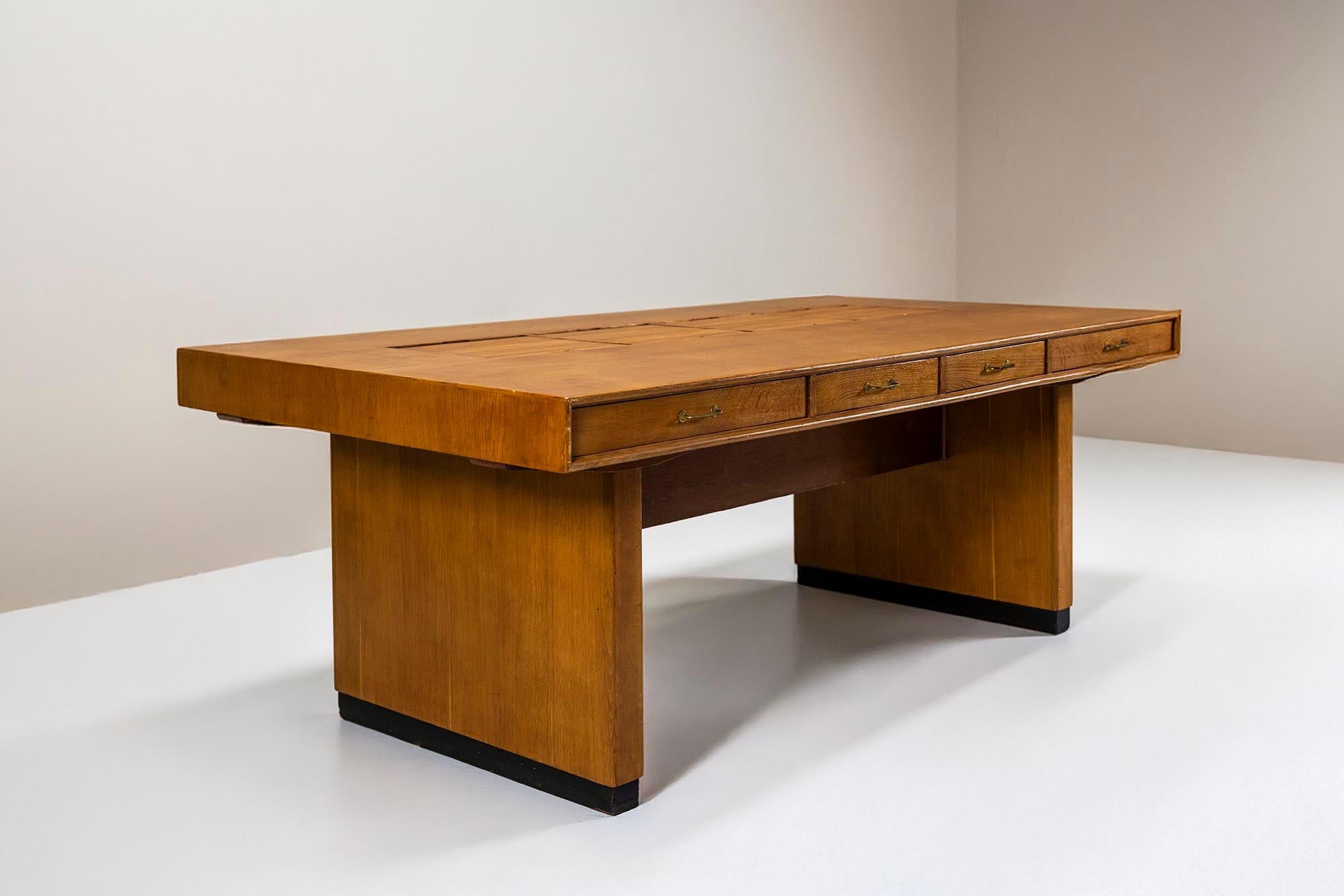 Scandinavian Modern Large Architectural Desk in Teak by Clausen & Maerus, Norway 1960s