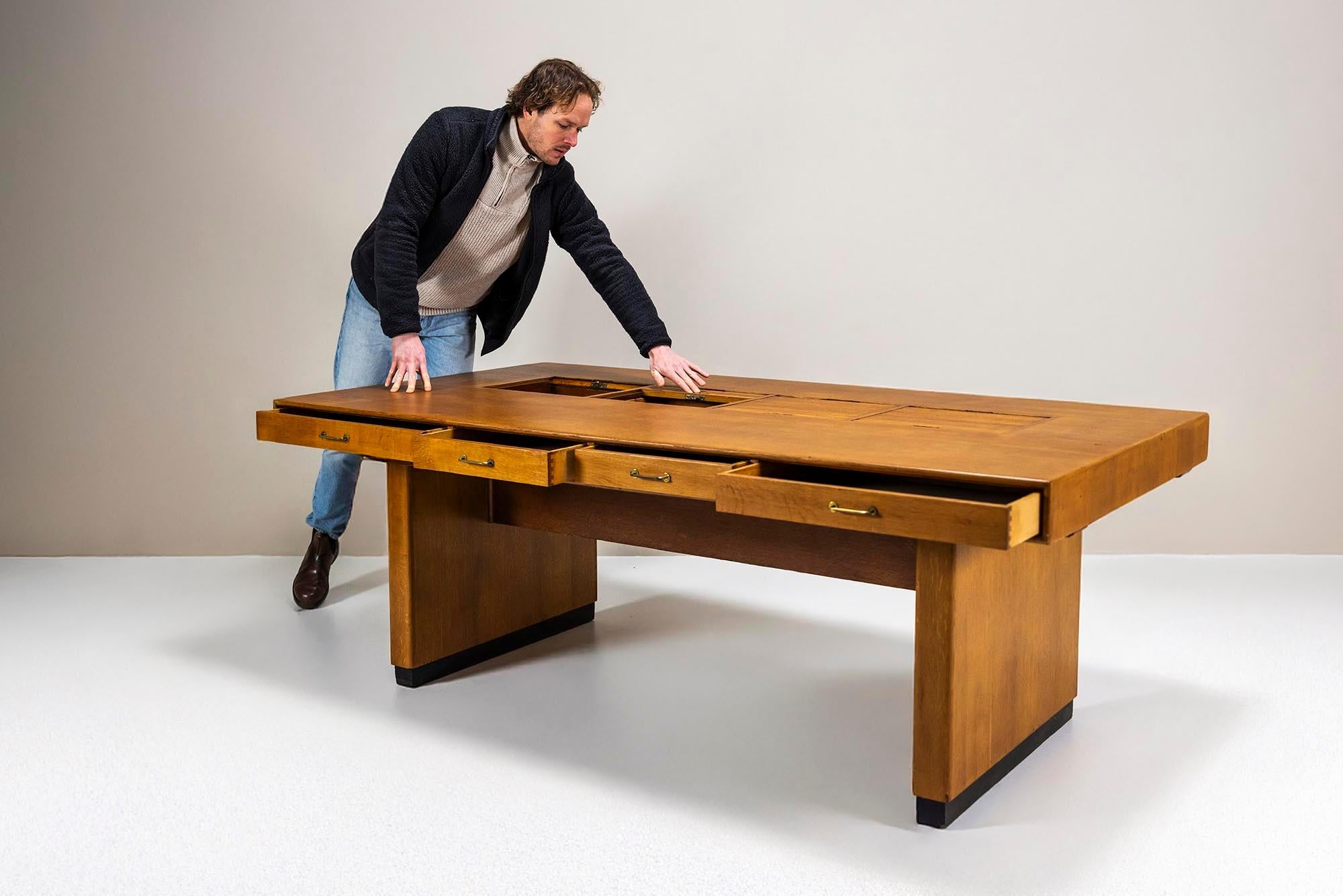 Large Architectural Desk in Teak by Clausen & Maerus, Norway 1960s In Good Condition In Hellouw, NL