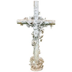 Large Architectural French Cast Iron Cross