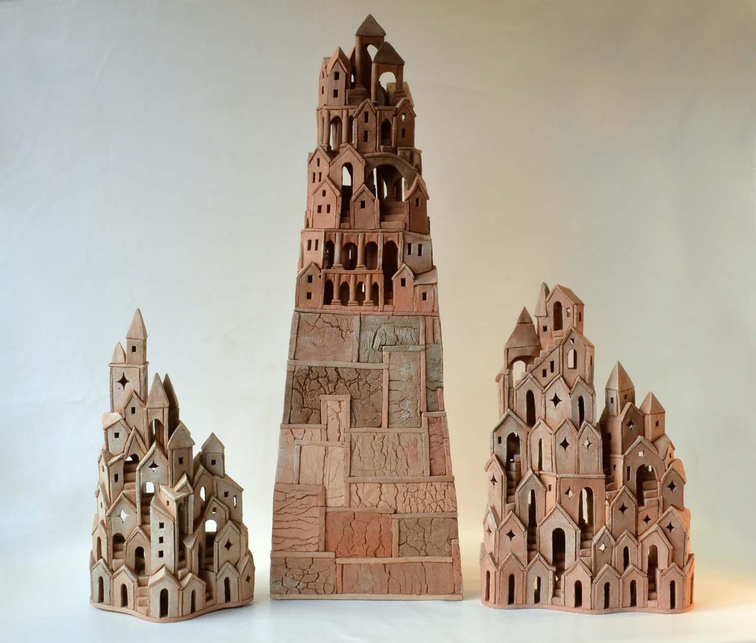Large Architectural Tower Sculpture in Ceramic by Dutch Arie Bouter 1995 8