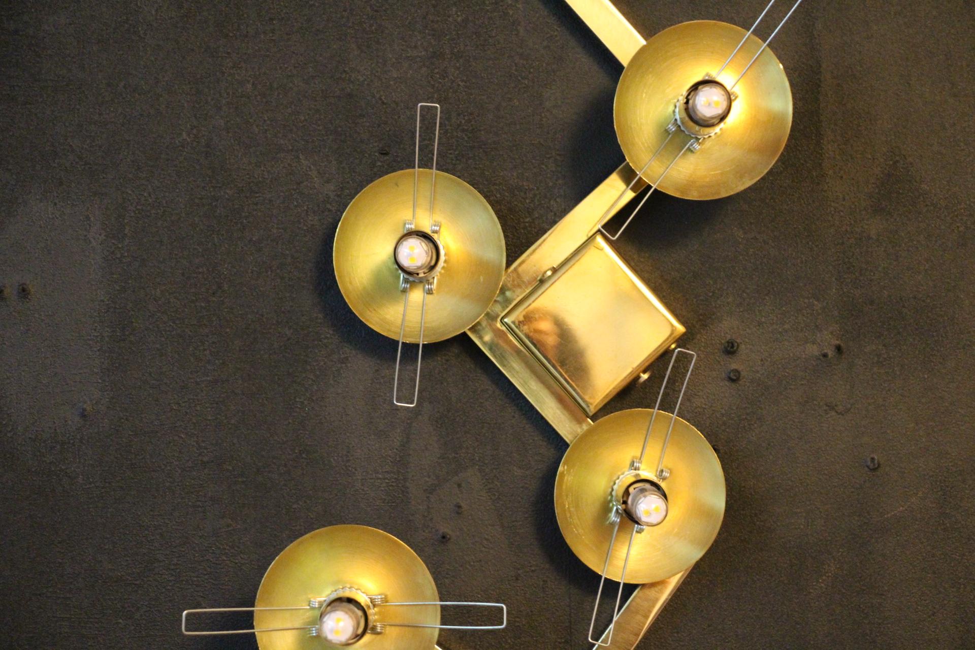 Large Architectural Wall Lights in 6 Iridescent Glass Globes, Large Sconces For Sale 6