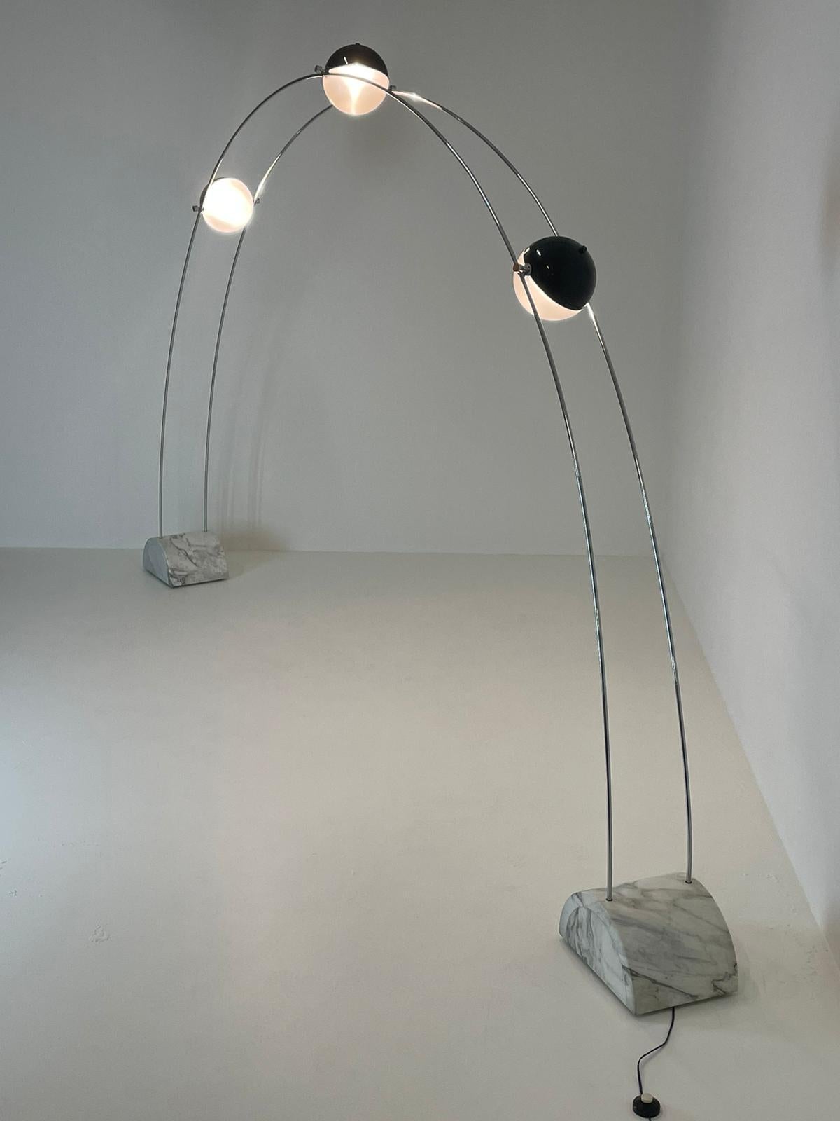 Mid-Century Modern Large a.R.D.I.T.I. Sormani Floor Lamp Model 'Ponte' in Marble and Metal 1970