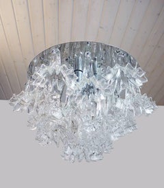 Large Arethusa Flush Mount Chandelier Murano Glass by Barovier & Toso, 1960s