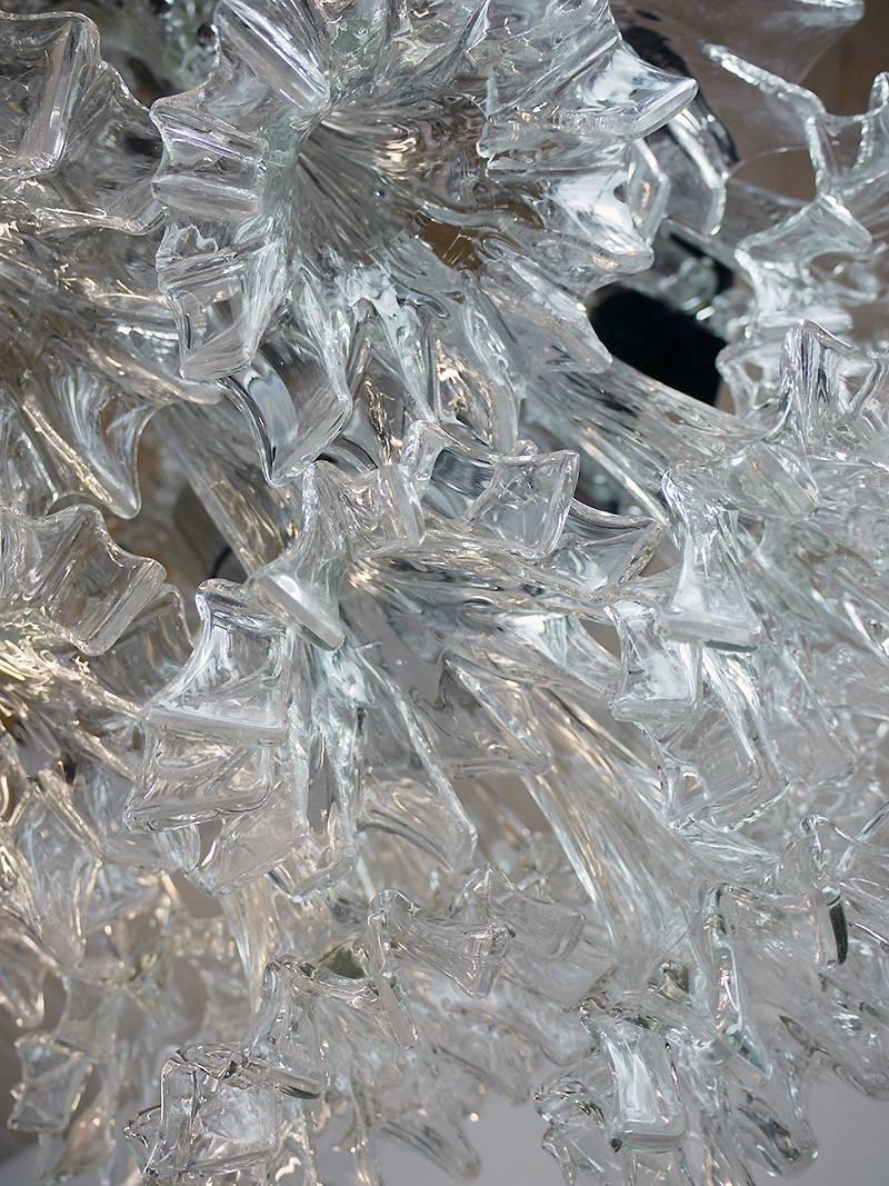 Metà XX secolo Grande lampadario ad incasso Aretusa in vetro di Murano di Barovier&Toso, anni '60 in vendita