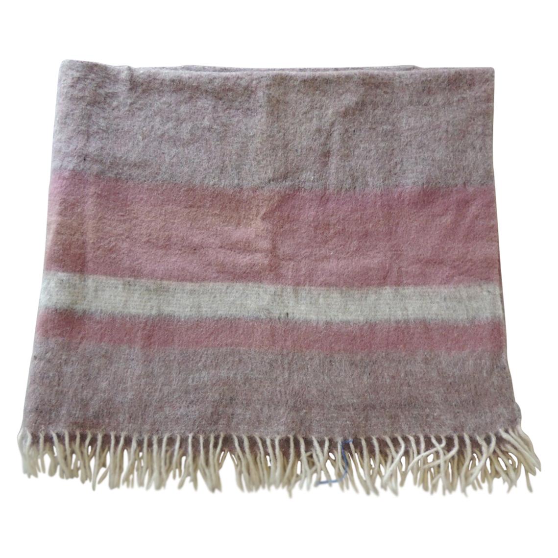 Large Argentinean Taupe Heavy Wool Throw